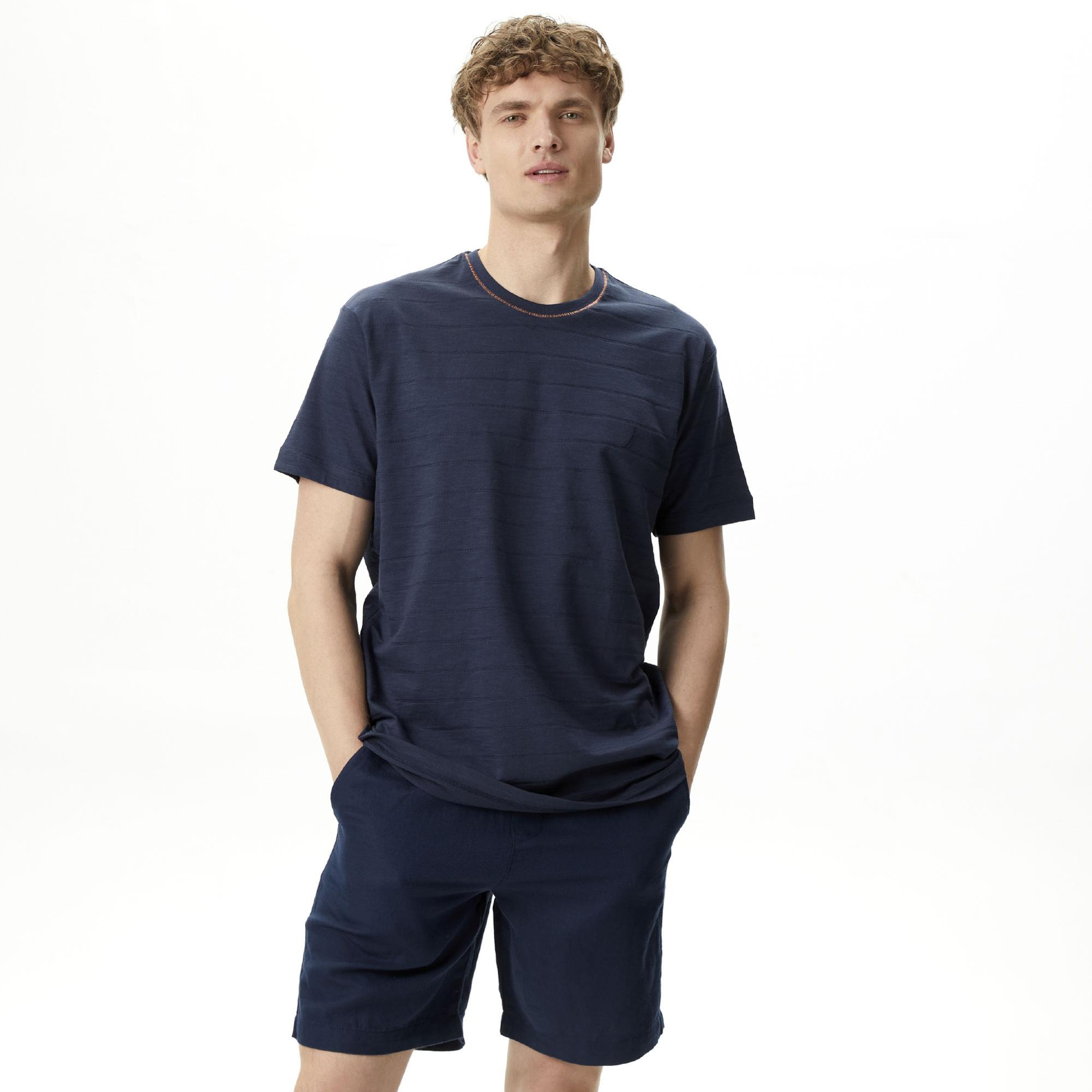 Nautica Erkek Lacivert Standart Fit T-Shirt