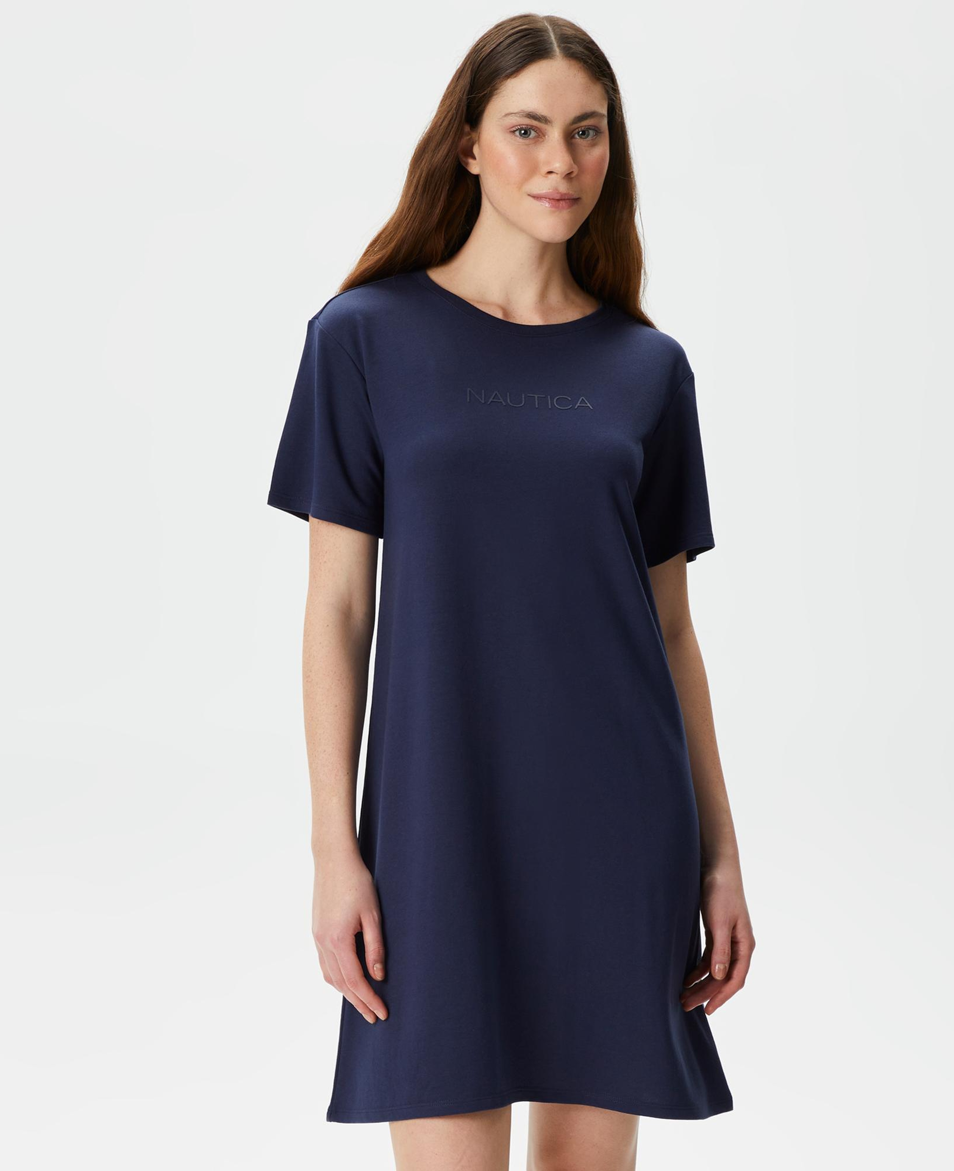 Nautica Kadın Lacivert Relaxed Fit Kısa Kollu Elbise