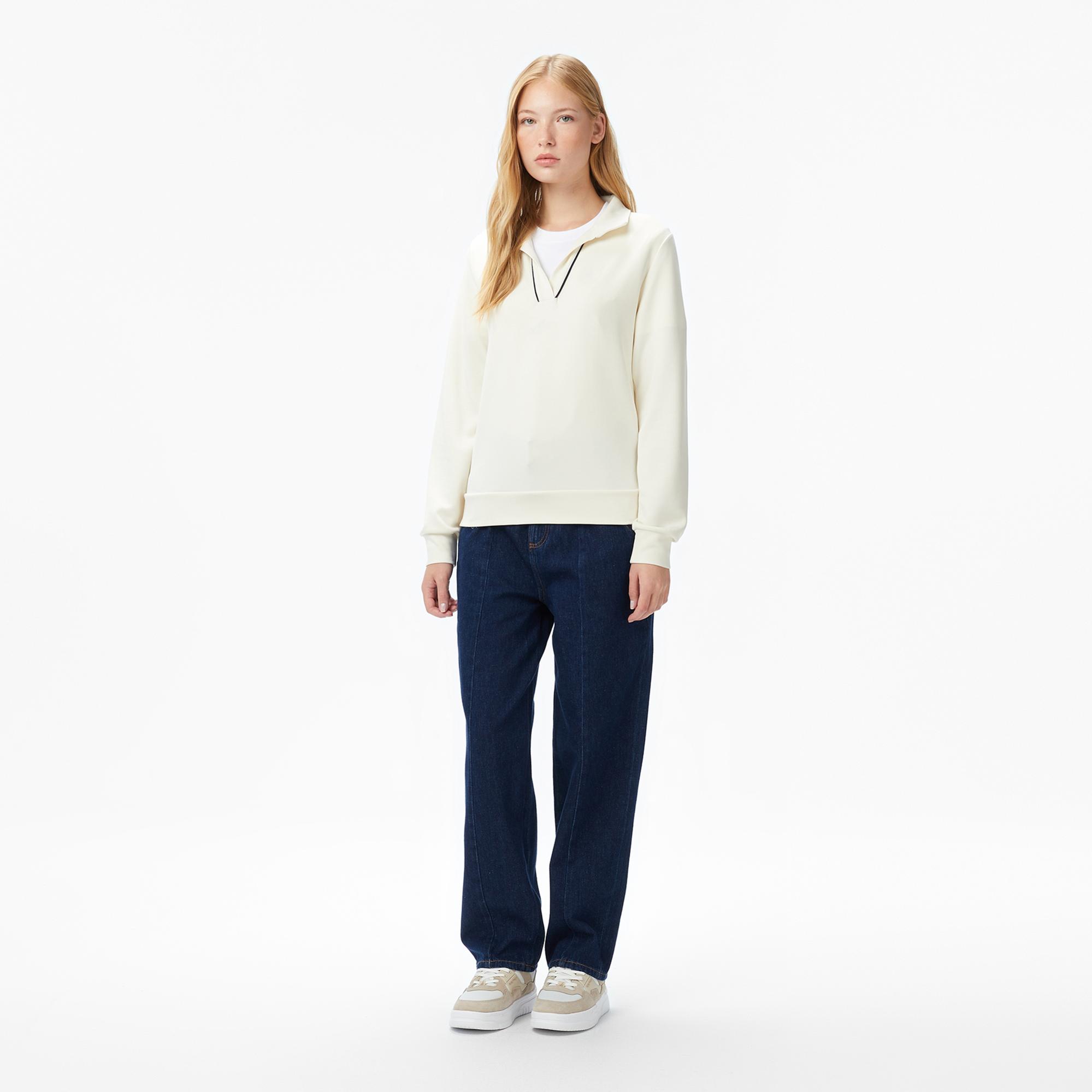 Nautica Kadın Krem Rengi Regular Fit Sweatshirt