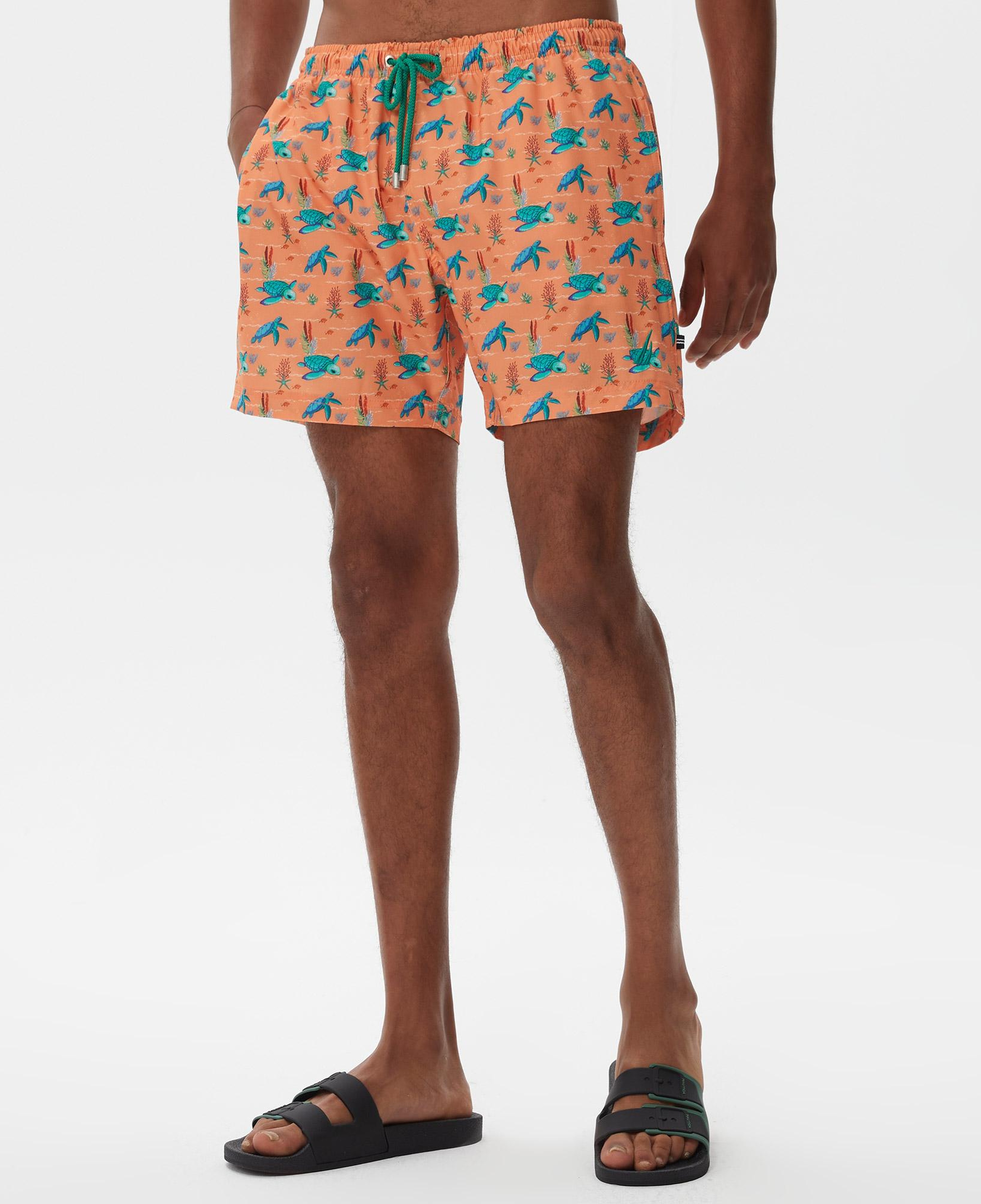 Nautica Erkek Turuncu Baskılı Deniz Şortu