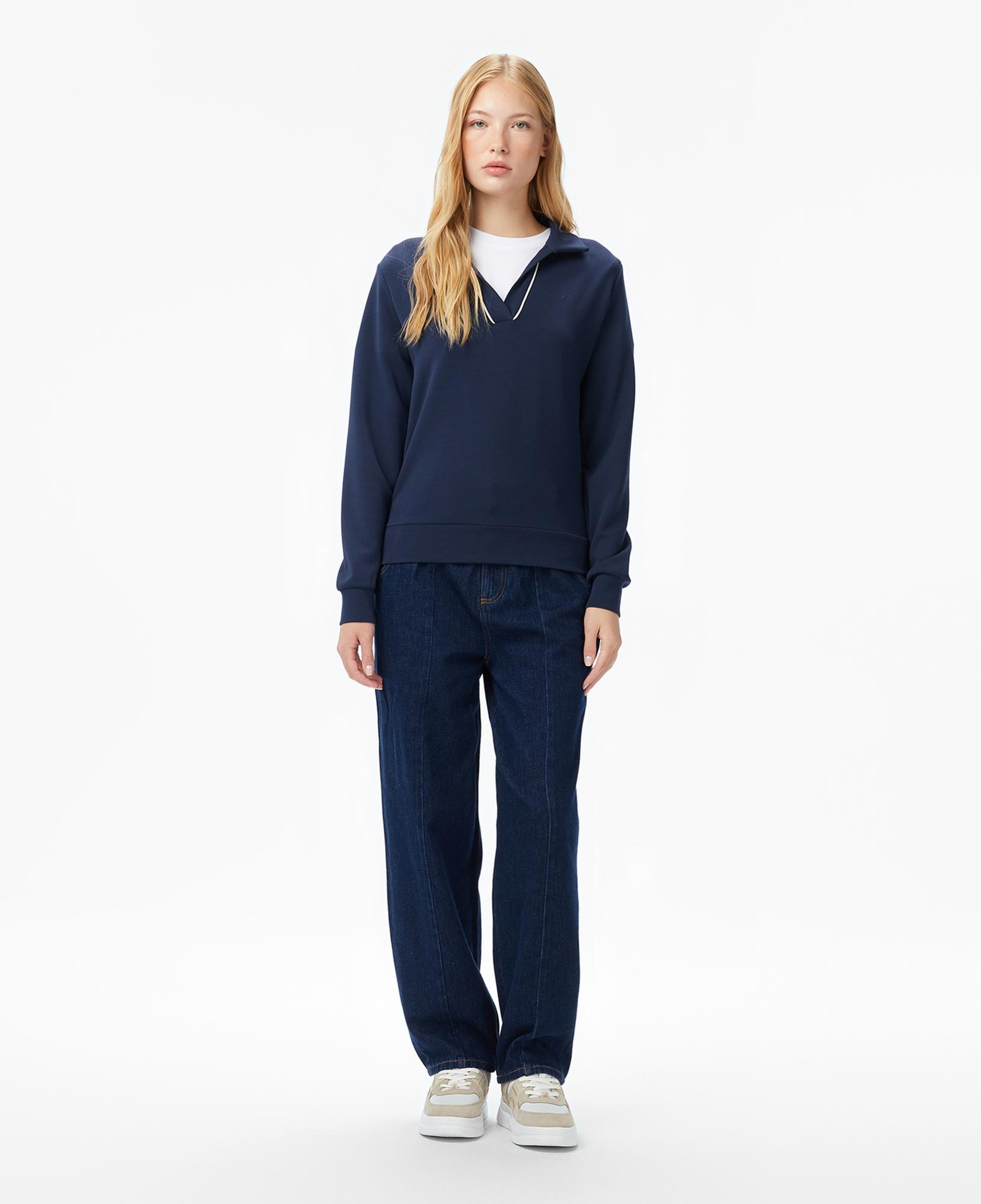 Nautica Kadın Lacivert Regular Fit Sweatshirt