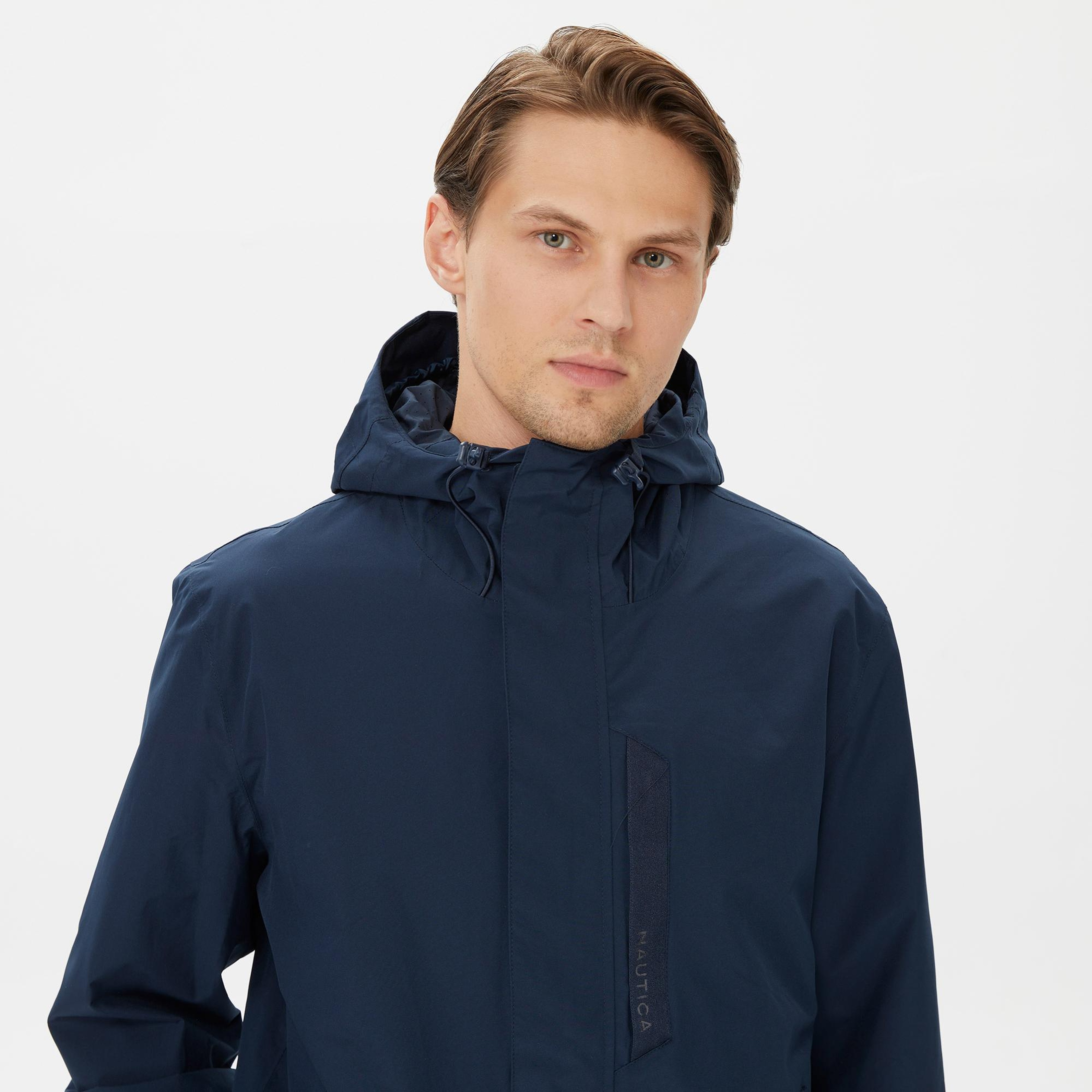 Nautica Erkek Lacivert Su Kaydırma Özellikli Yağmurluk