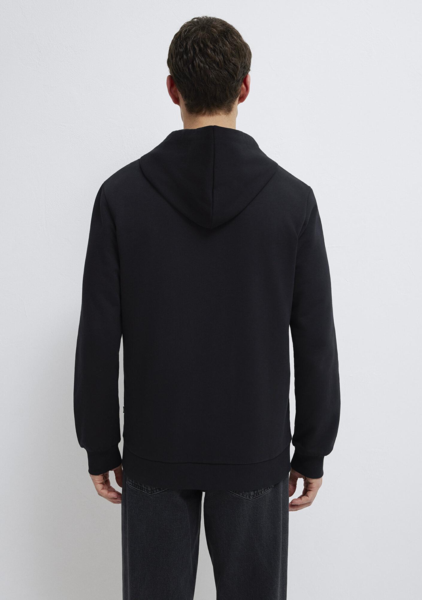 Mavi Kapüşonlu Fermuarlı Siyah Sweatshirt 0S10423-900