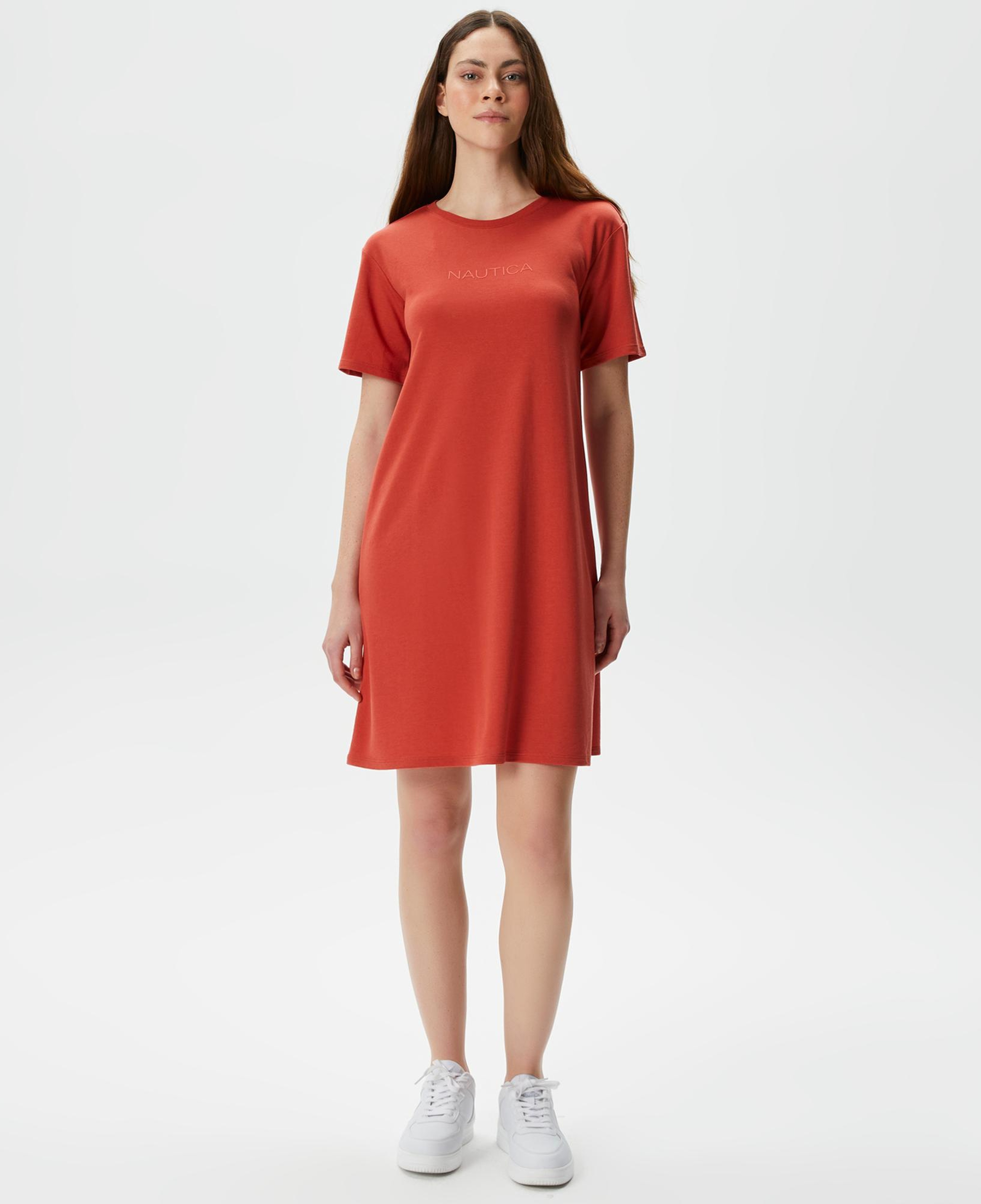 Nautica Kadın Kırmızı Relaxed Fit Kısa Kollu Elbise