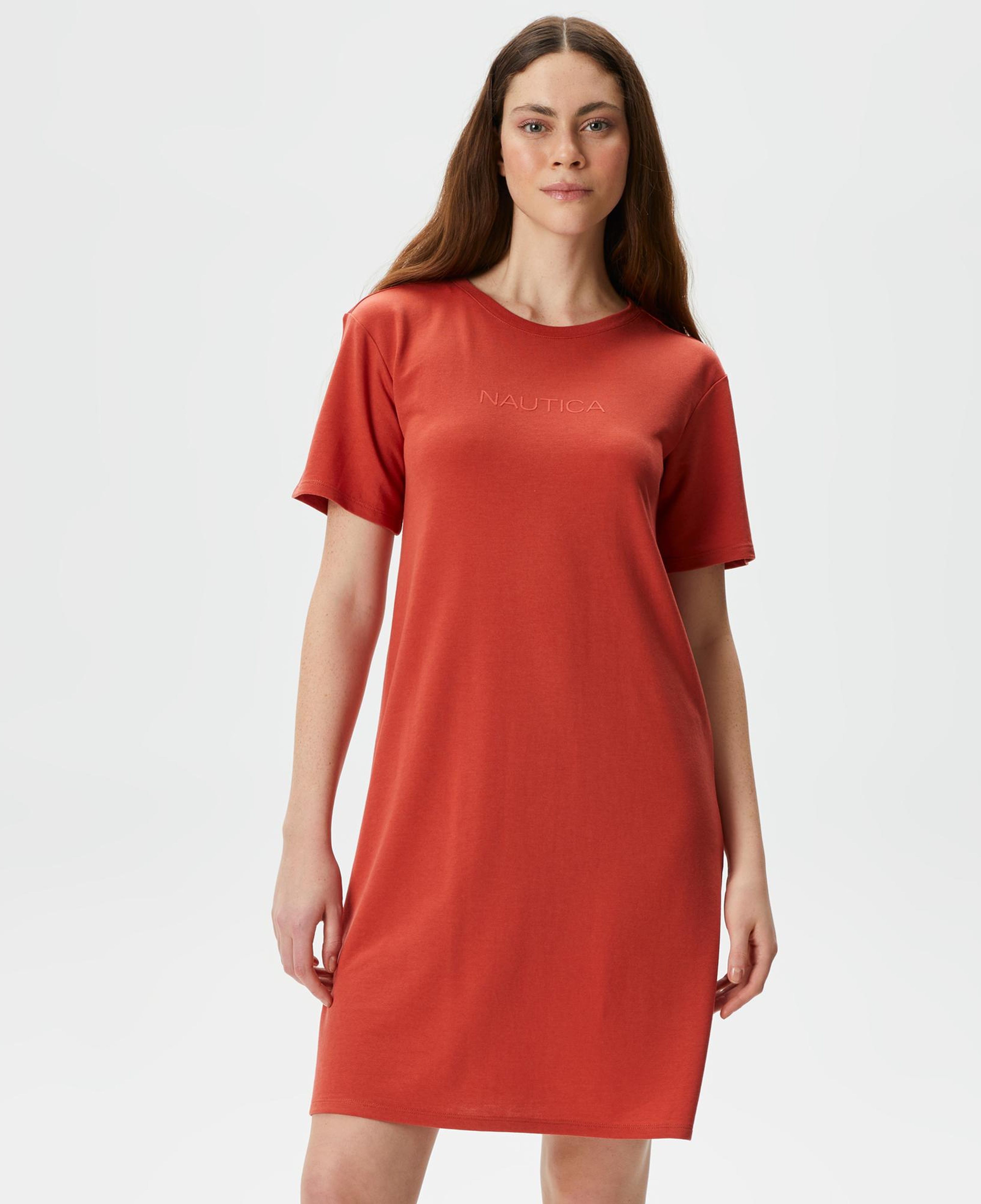 Nautica Kadın Kırmızı Relaxed Fit Kısa Kollu Elbise