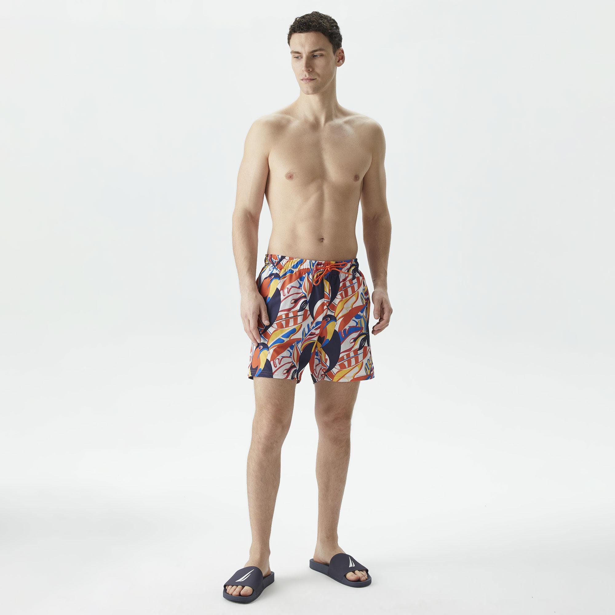 Nautica Erkek Turuncu Standart Fit Deniz Şortu