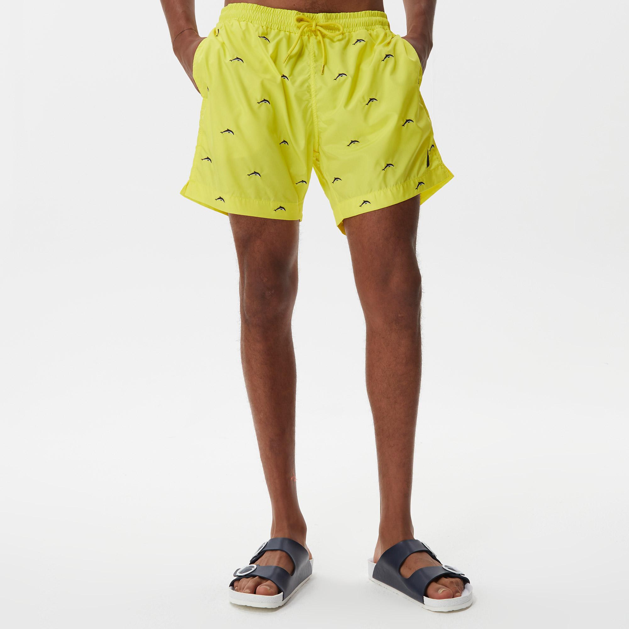 Nautica Erkek Sarı Desenli Deniz Şortu