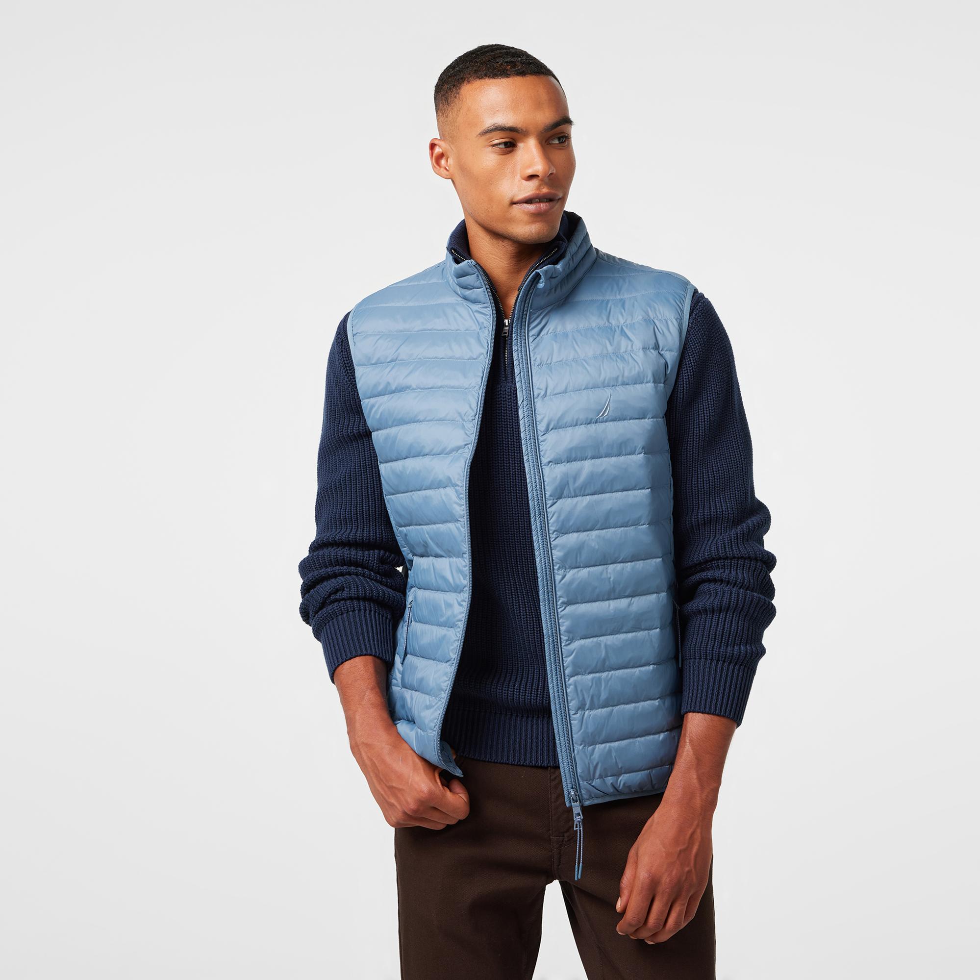 Nautica Erkek Mavi Su Kaydırma Özellikli Kaz Tüyü Yelek