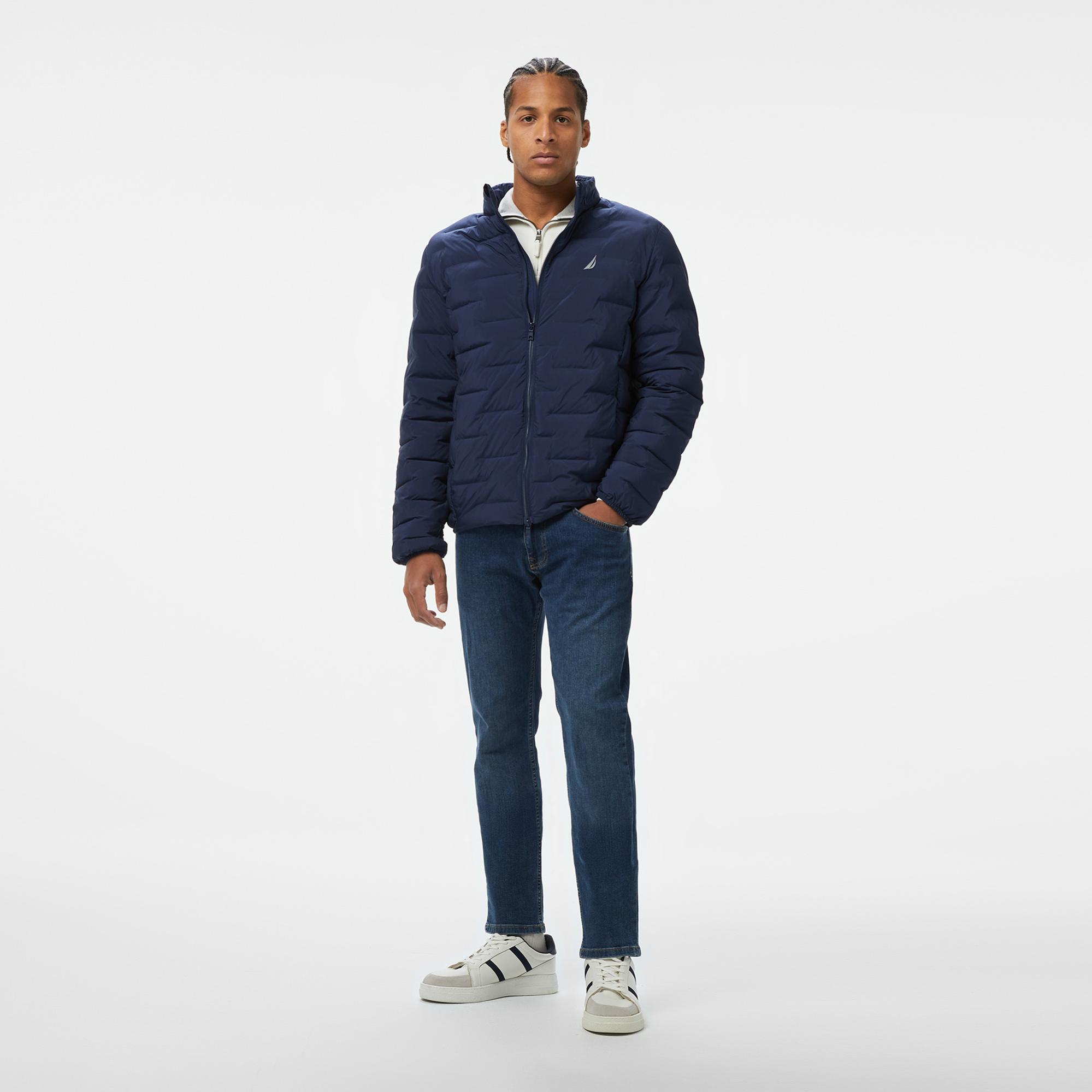 Nautica Erkek Lacivert Standart Fit Dik Yaka Mont