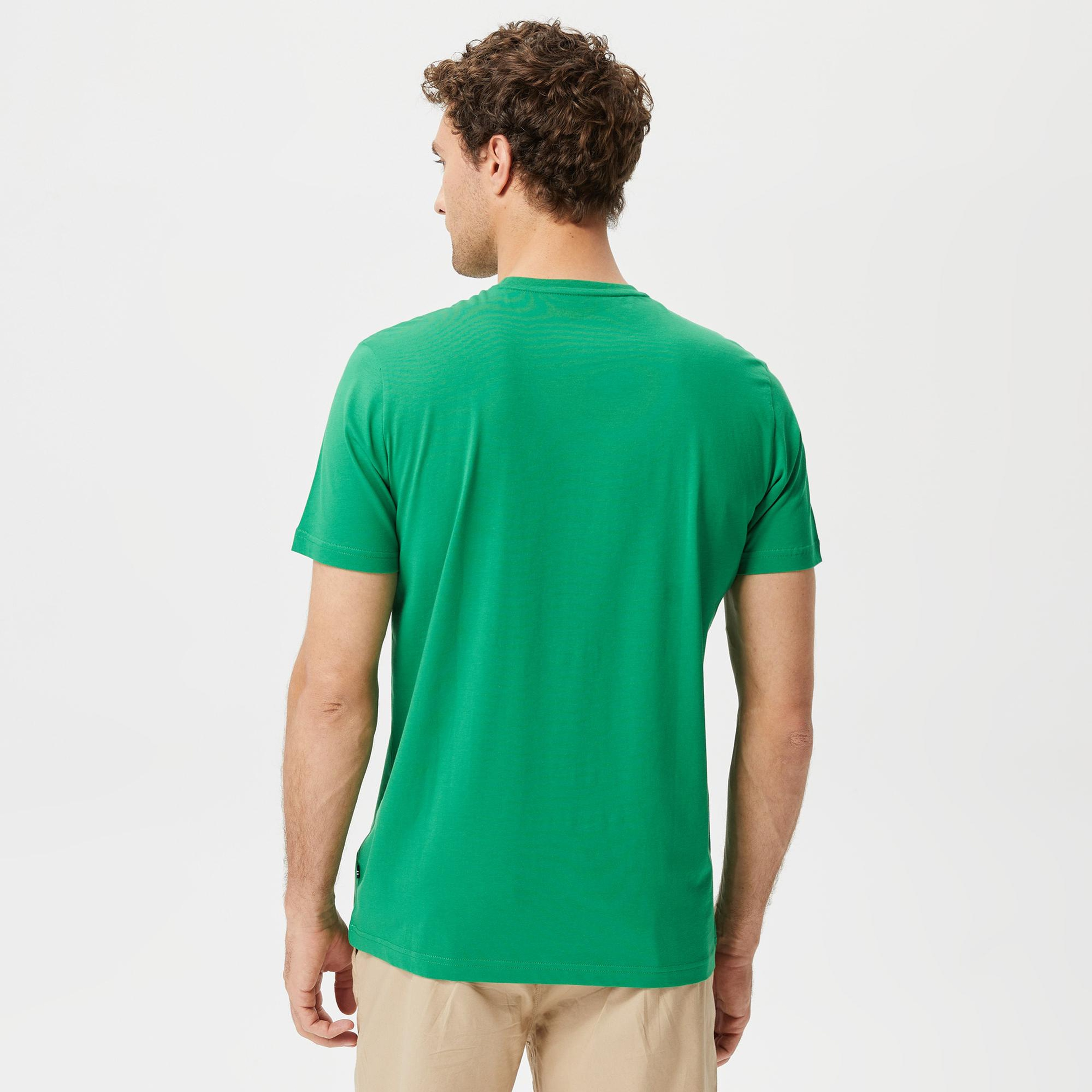 Nautica Erkek Yeşil Desenli Standart Fit T-Shirt