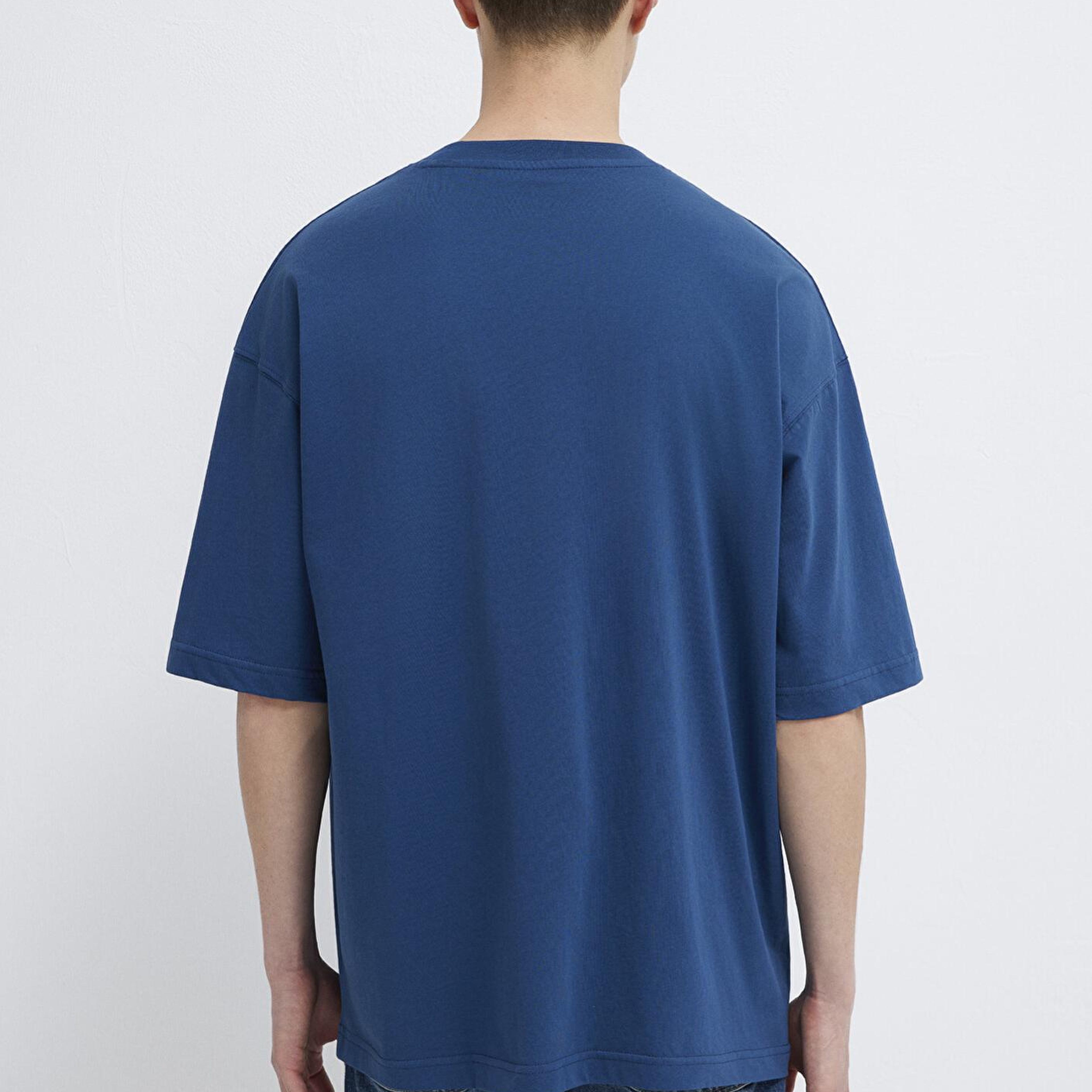 Mavi Mavi Baskılı Lacivert Tişört Oversize / Geniş Kesim 0611827-89287