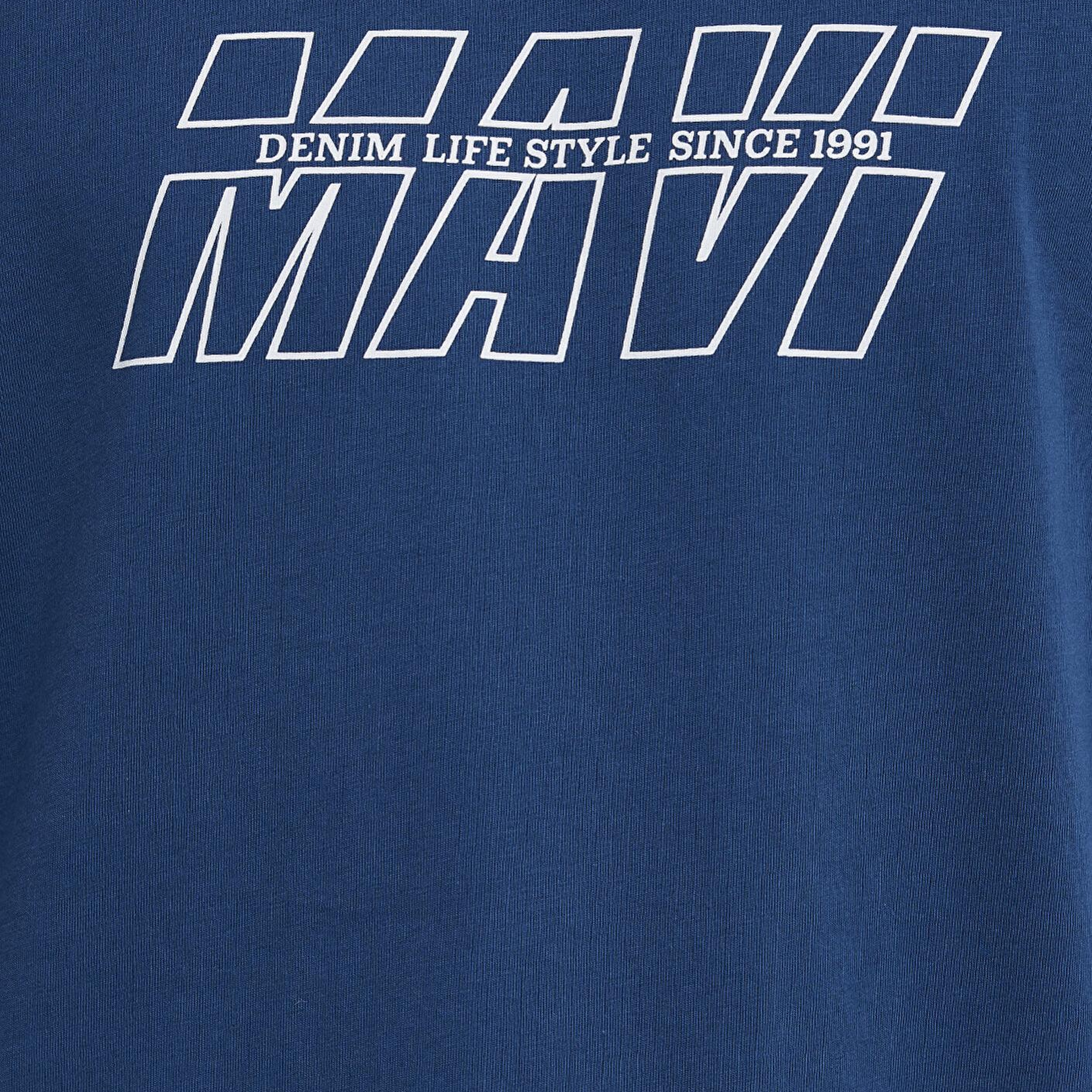 Mavi Mavi Baskılı Lacivert Tişört Oversize / Geniş Kesim 0611827-89287