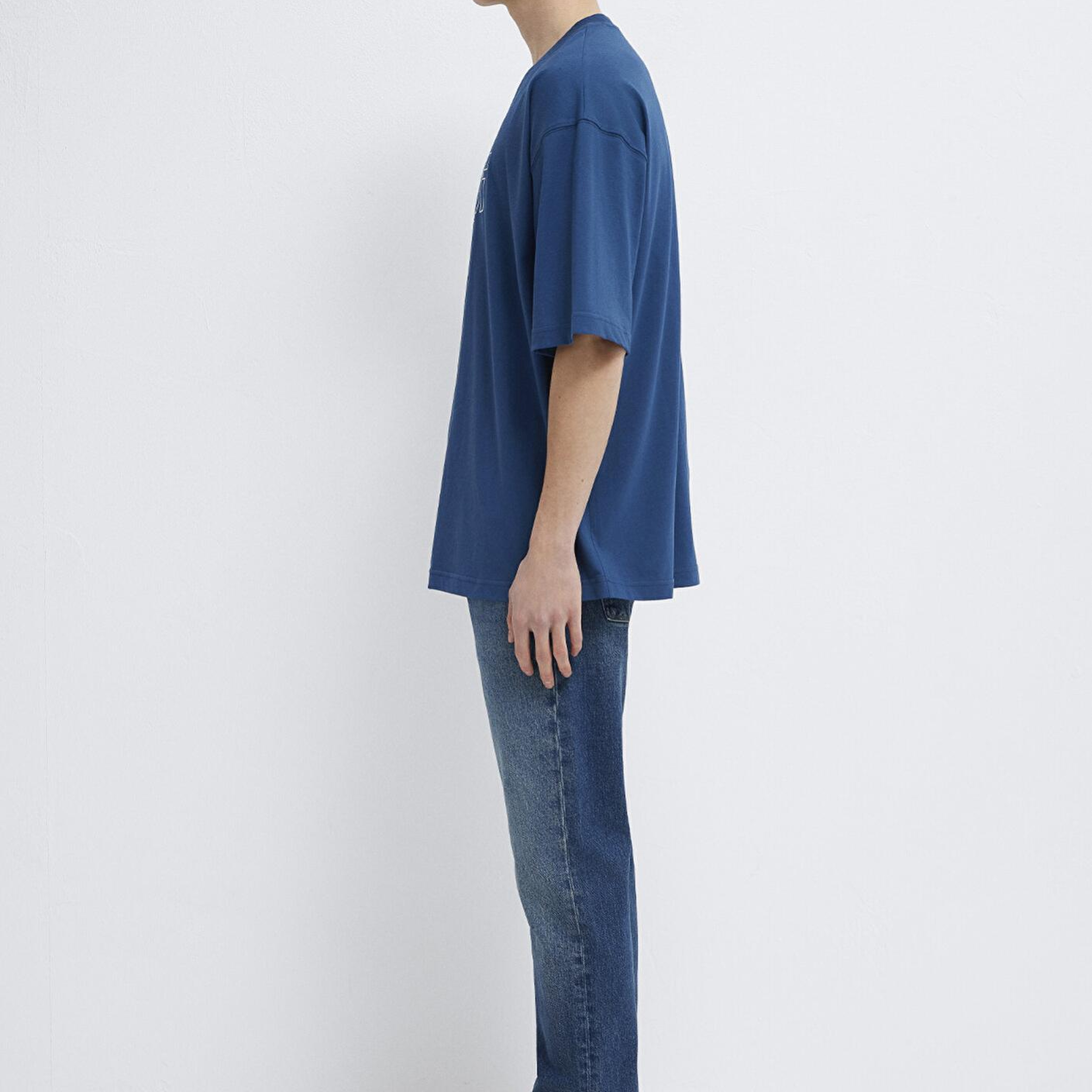 Mavi Mavi Baskılı Lacivert Tişört Oversize / Geniş Kesim 0611827-89287