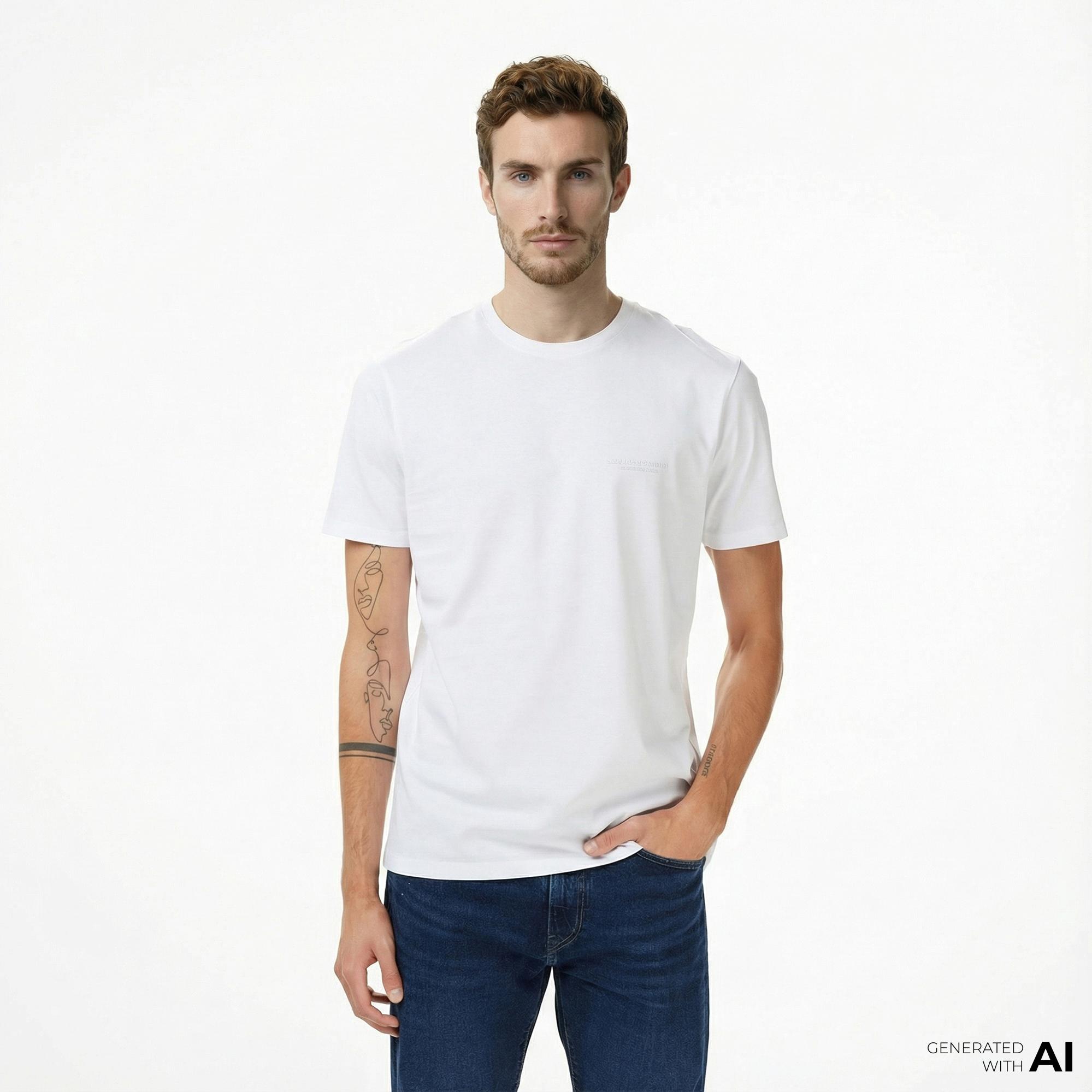 Armani Exchange Erkek Beyaz T-Shirt
