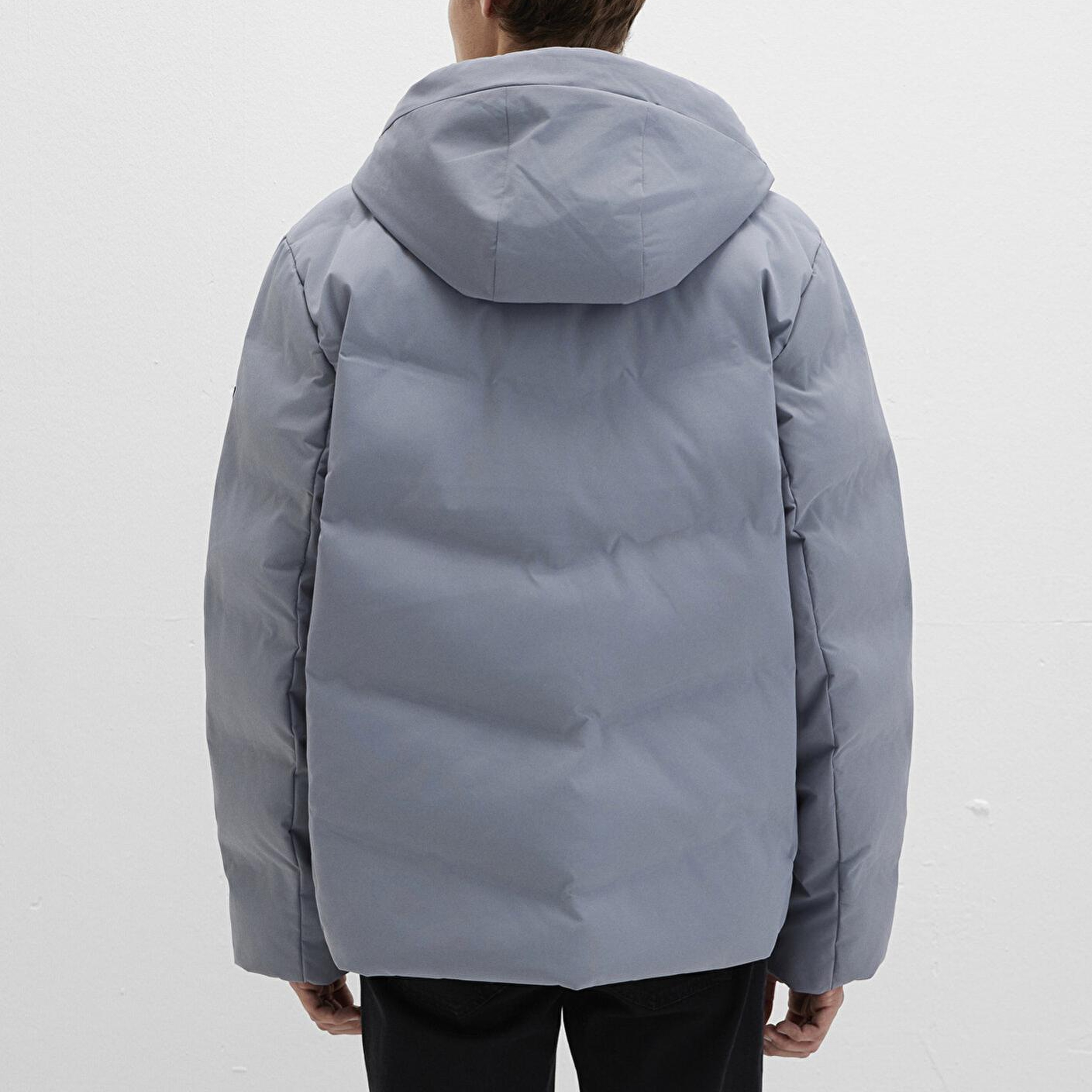 Mavi Su İtici Kapüşonlu Gri Şişme Mont 0110651-85550