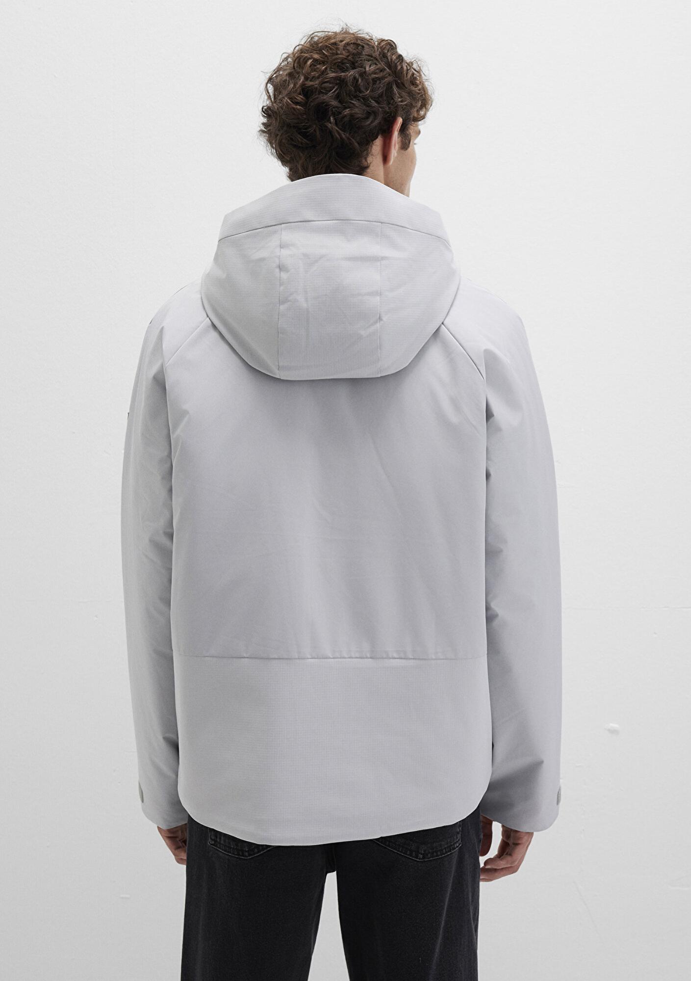 Mavi Su İtici Kapüşonlu Gri Mont 0110615-70075