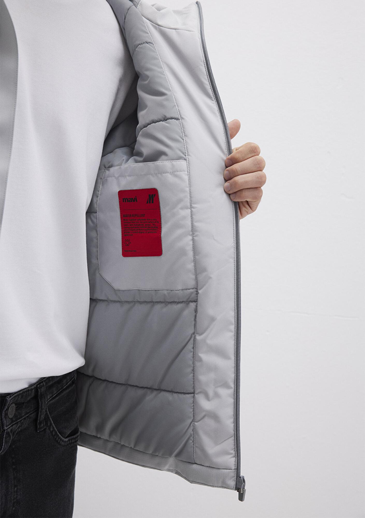 Mavi Su İtici Kapüşonlu Gri Mont 0110615-70075