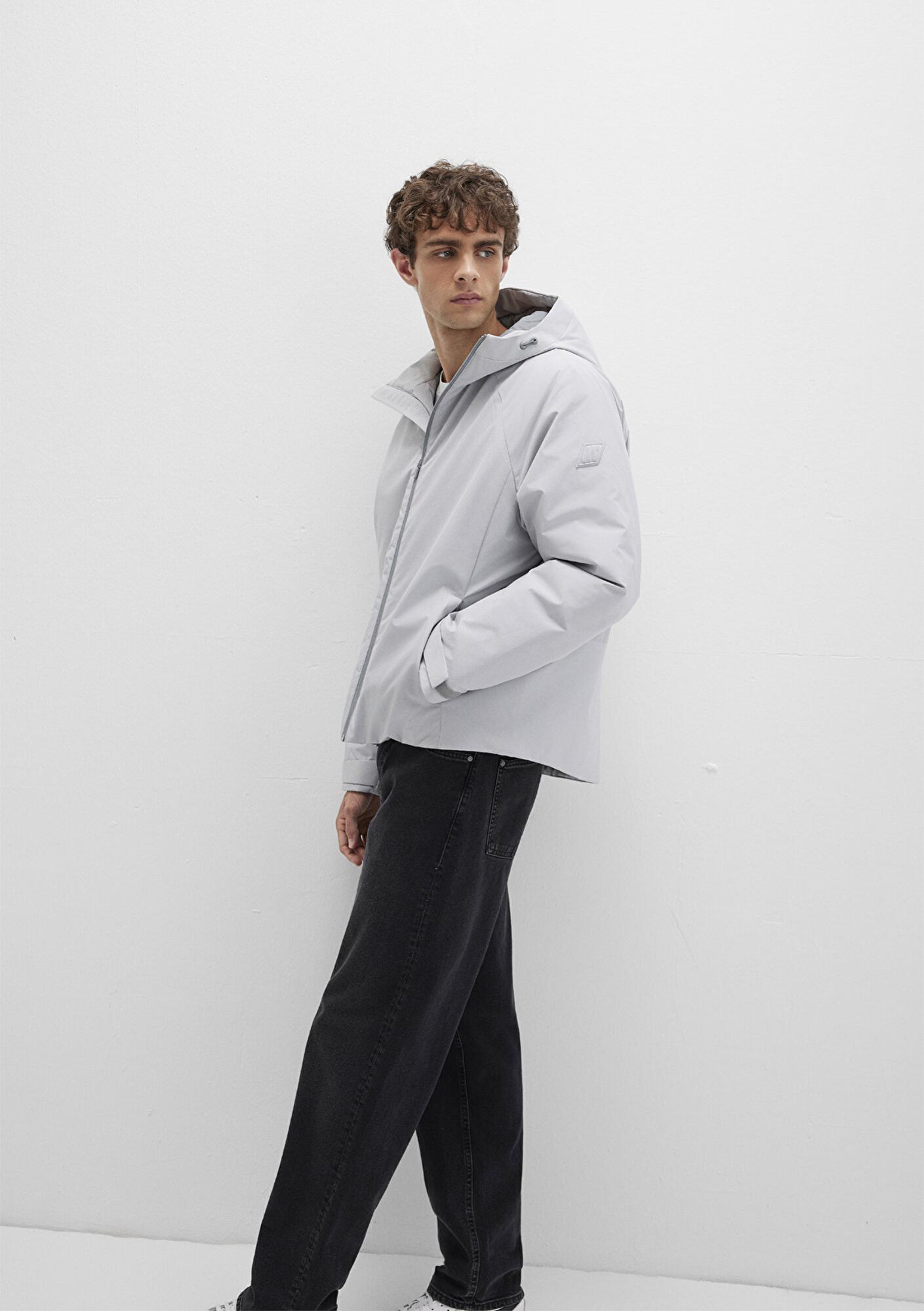 Mavi Su İtici Kapüşonlu Gri Mont 0110615-70075