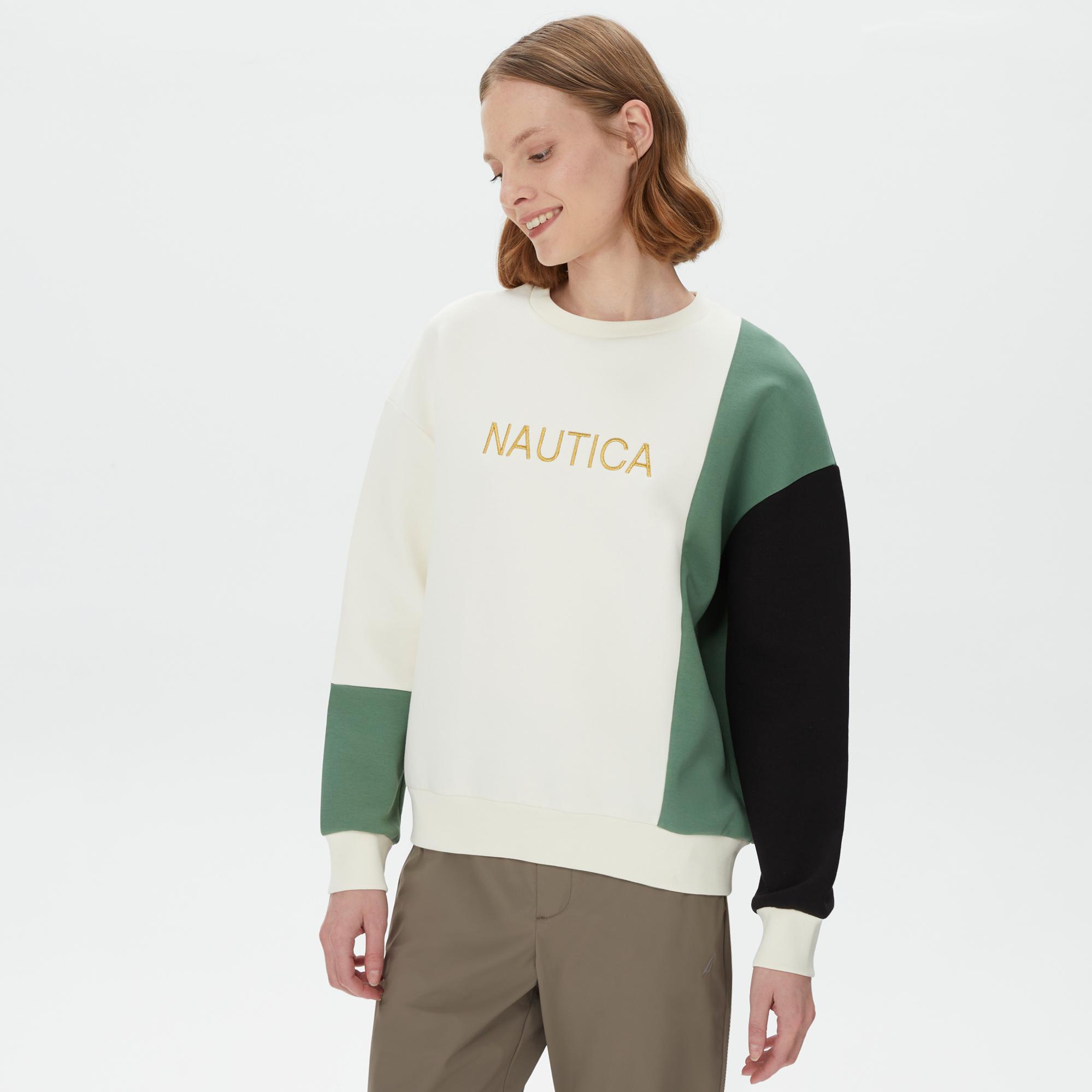Nautica Kadın Yeşil Relaxed Fit Sweatshirt