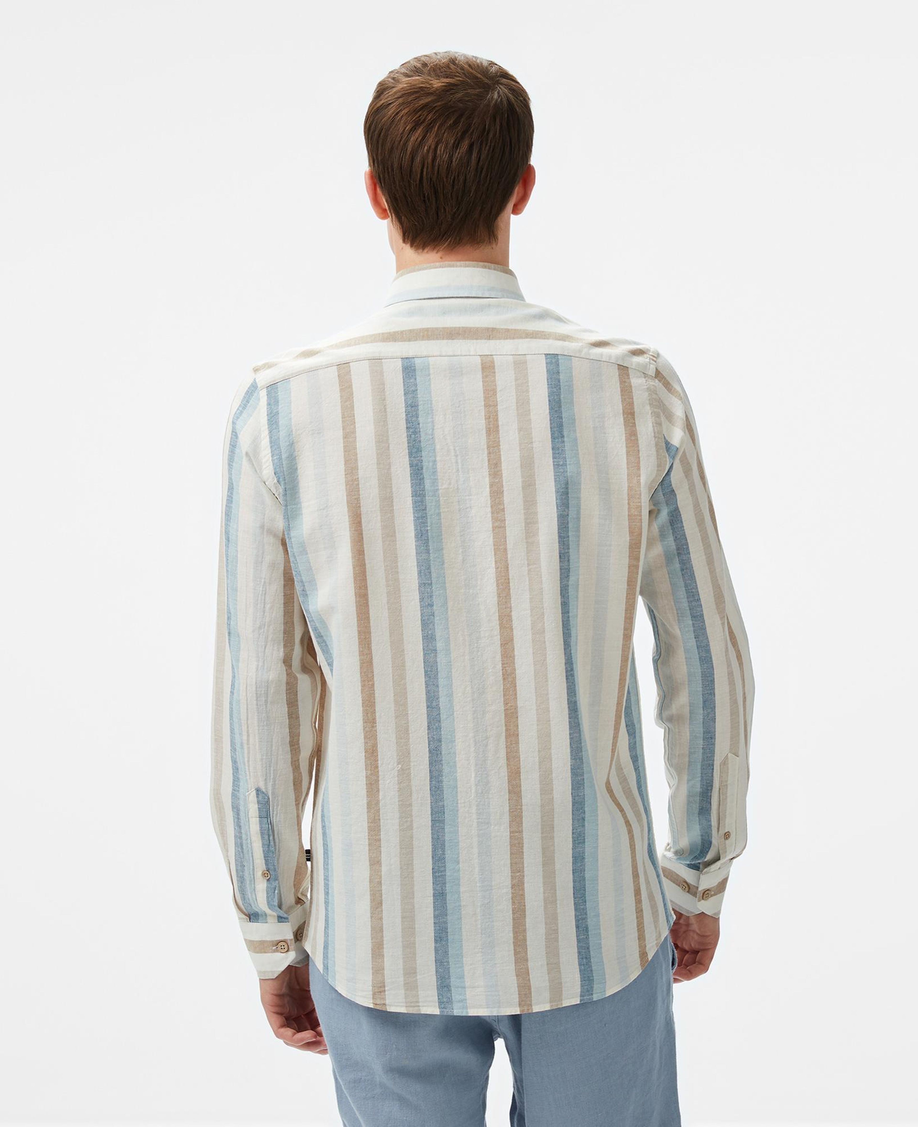 Nautica Erkek Mavi Classic Fit Çizgili Gömlek