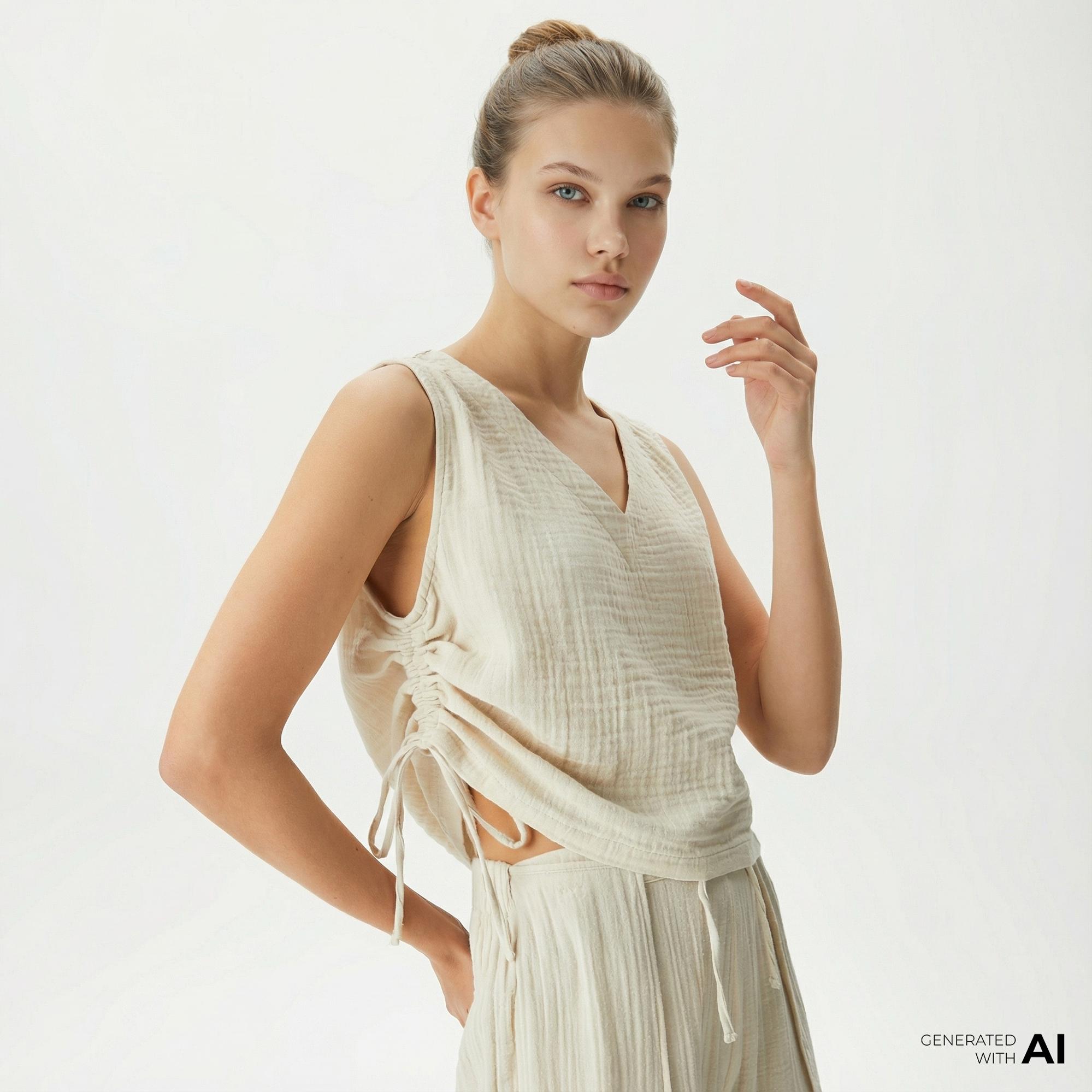 Nautica Kadın Kırık Beyaz Relaxed Fit Bluz