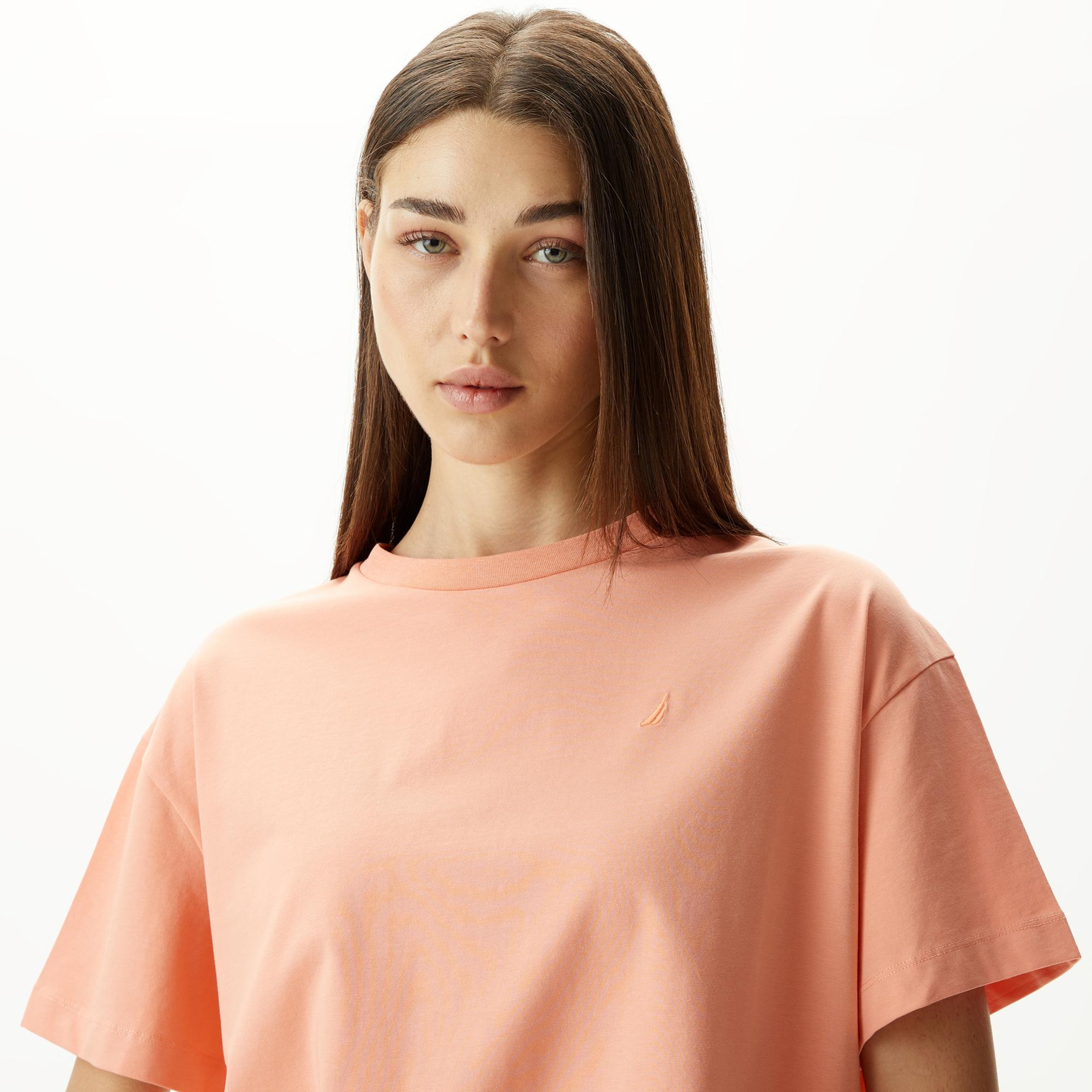 Nautica Kadın Turuncu Relaxed Fit T-Shirt