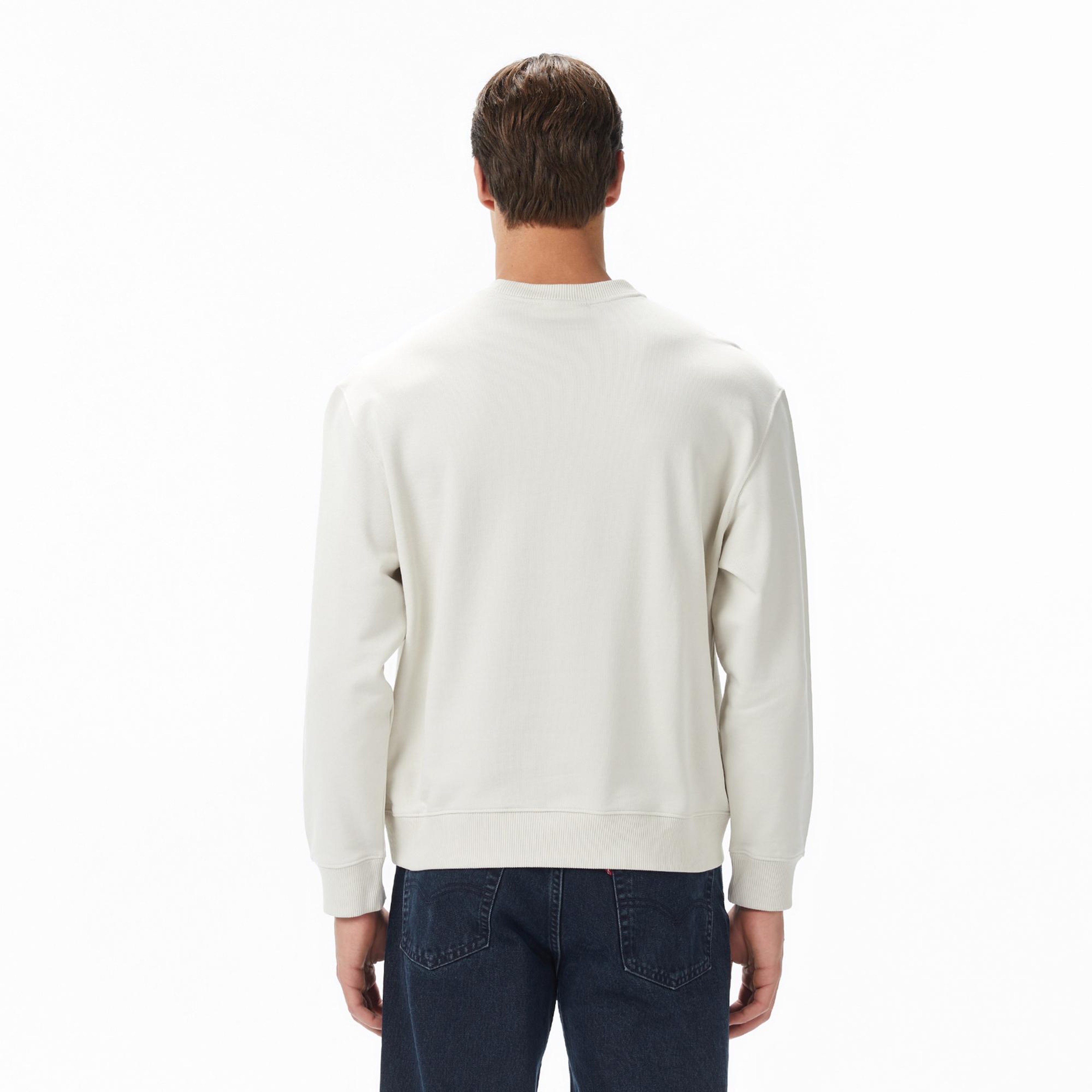 Calvin Klein Terry Monologo Erkek Beyaz Sweatshirt