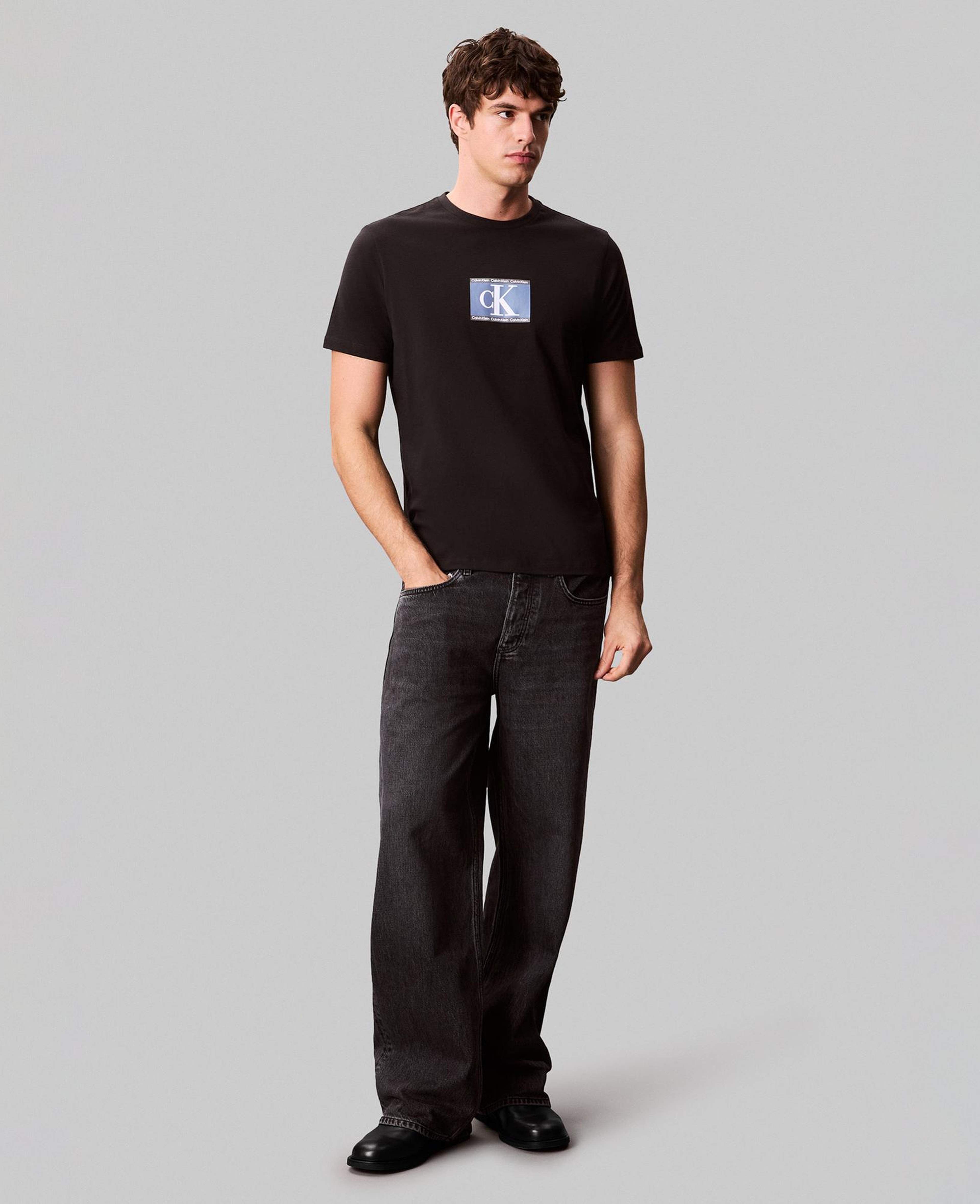 Calvin Klein Box Tape Graphic Erkek Siyah T-Shirt