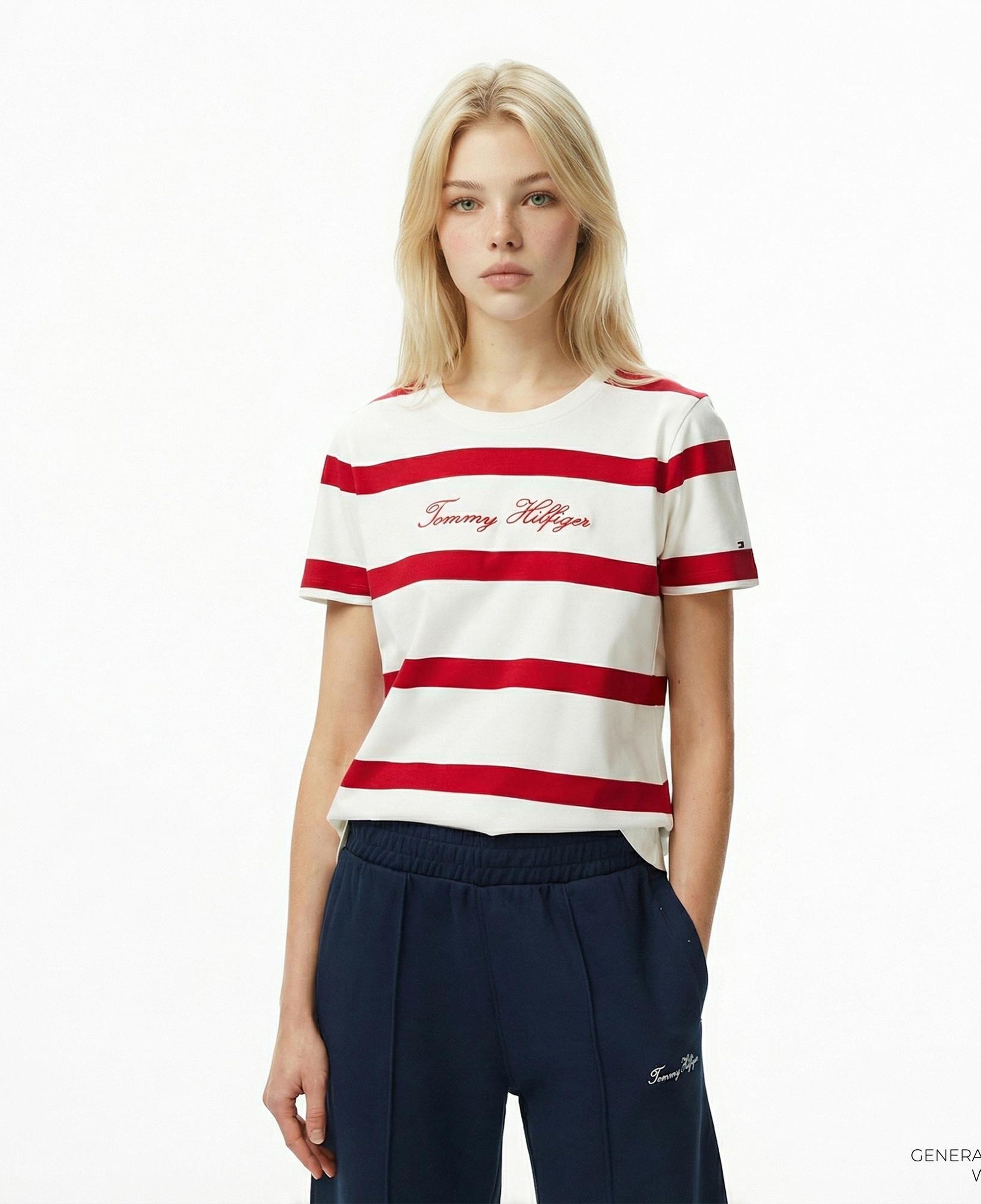 Tommy Hilfiger Script Regular Kadın Beyaz T-Shirt
