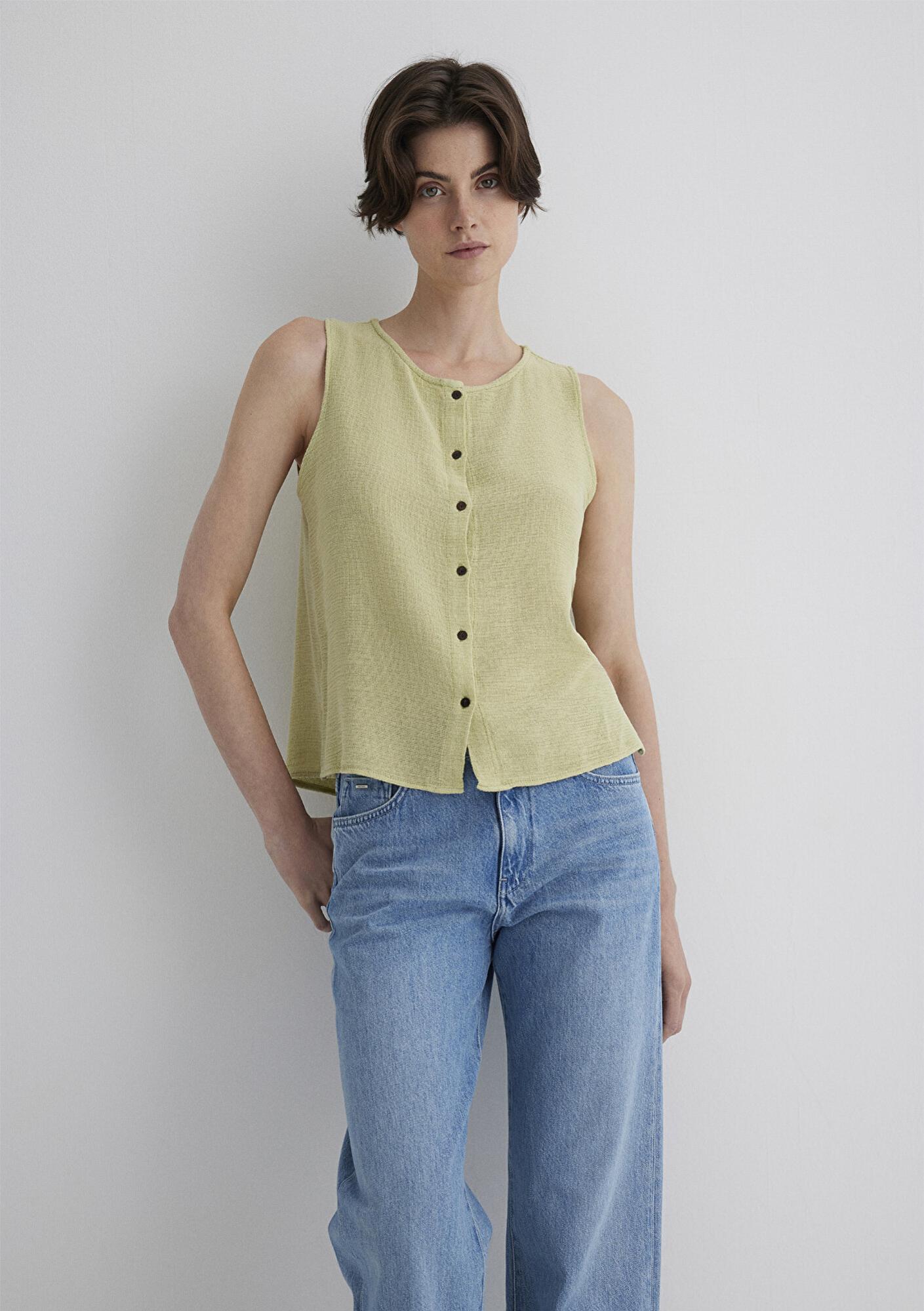 Mavi Kolsuz Yeşil Bluz 1210710-71515