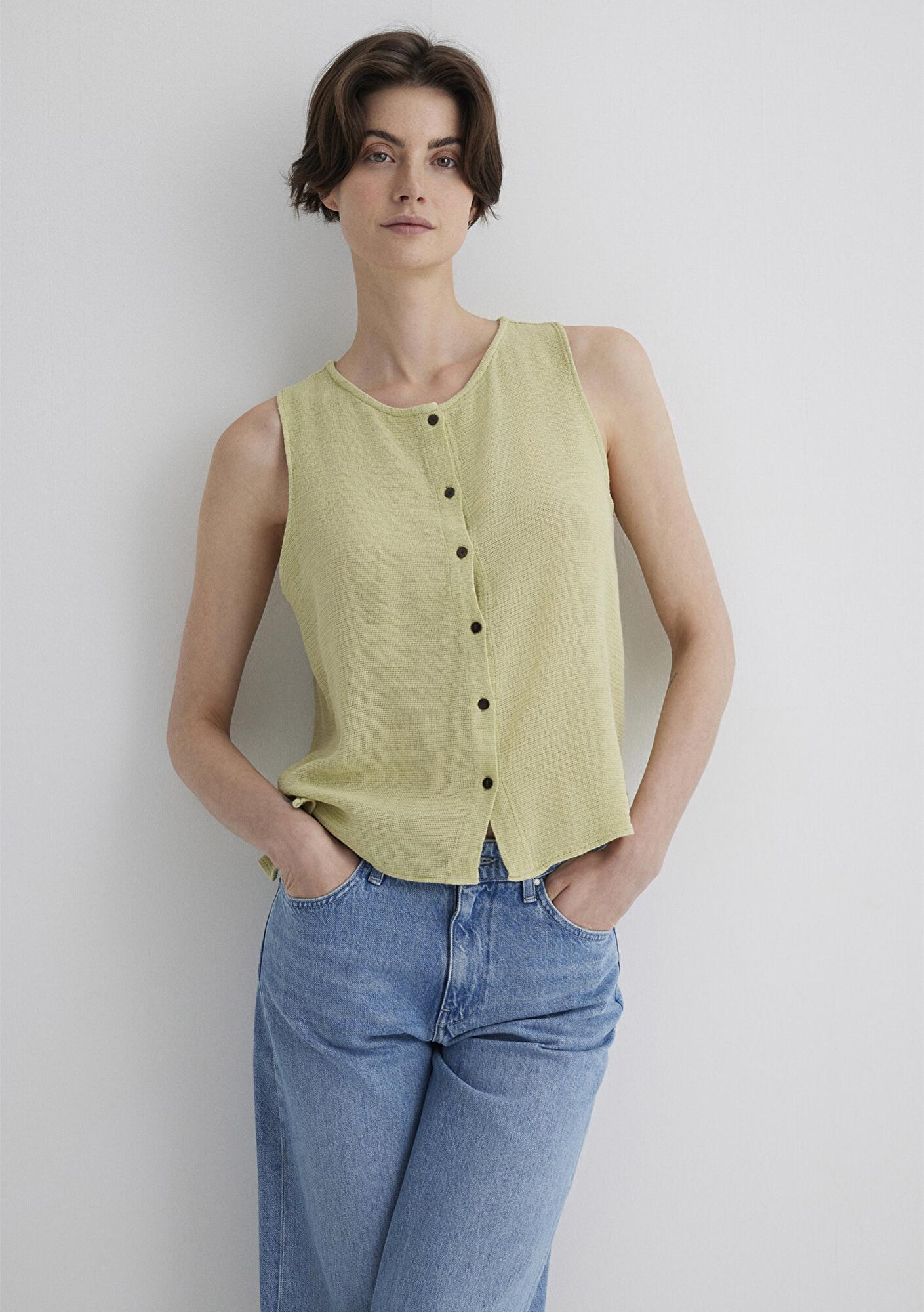 Mavi Kolsuz Yeşil Bluz 1210710-71515