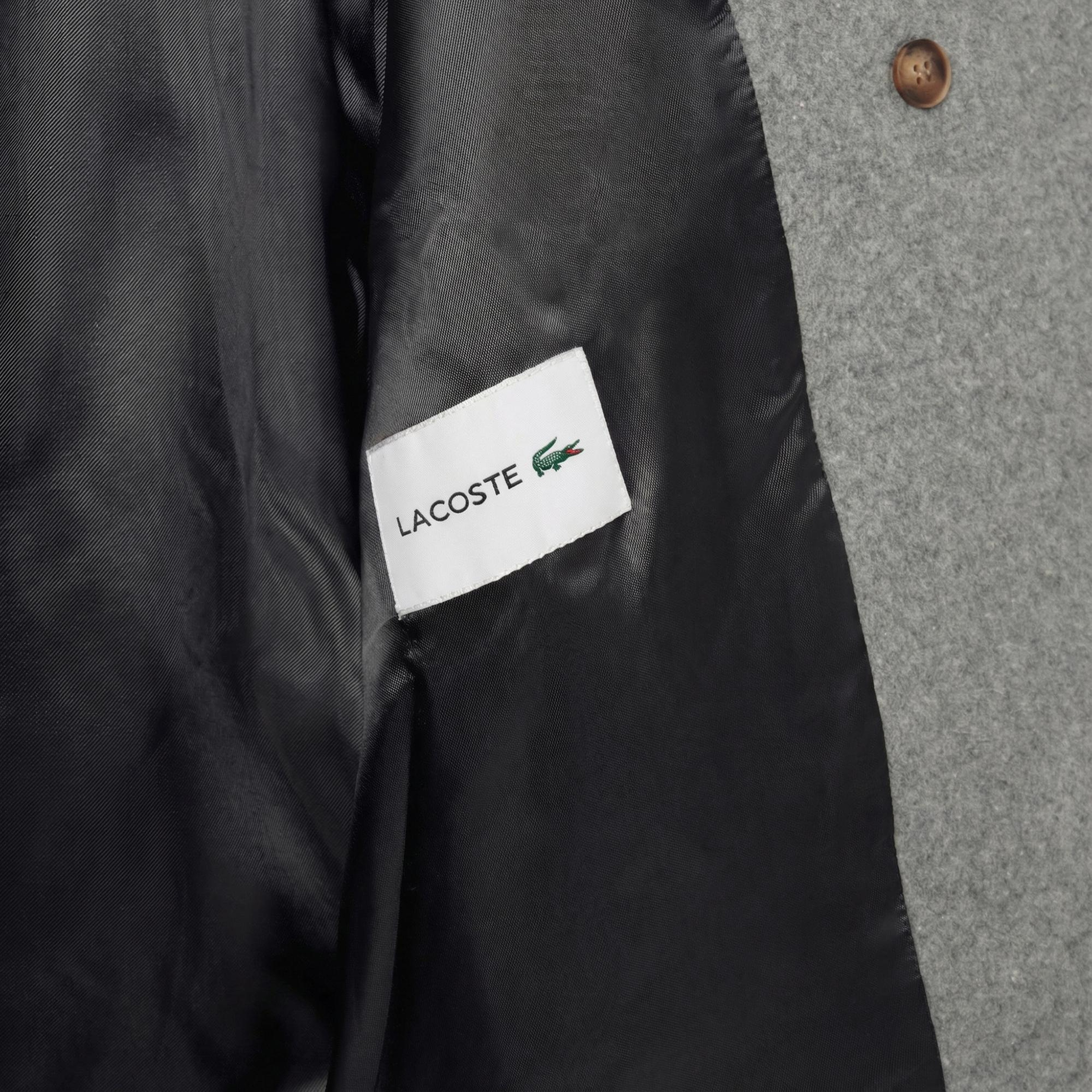 Lacoste Kadın Oversize Fit Koyu Gri Kaban