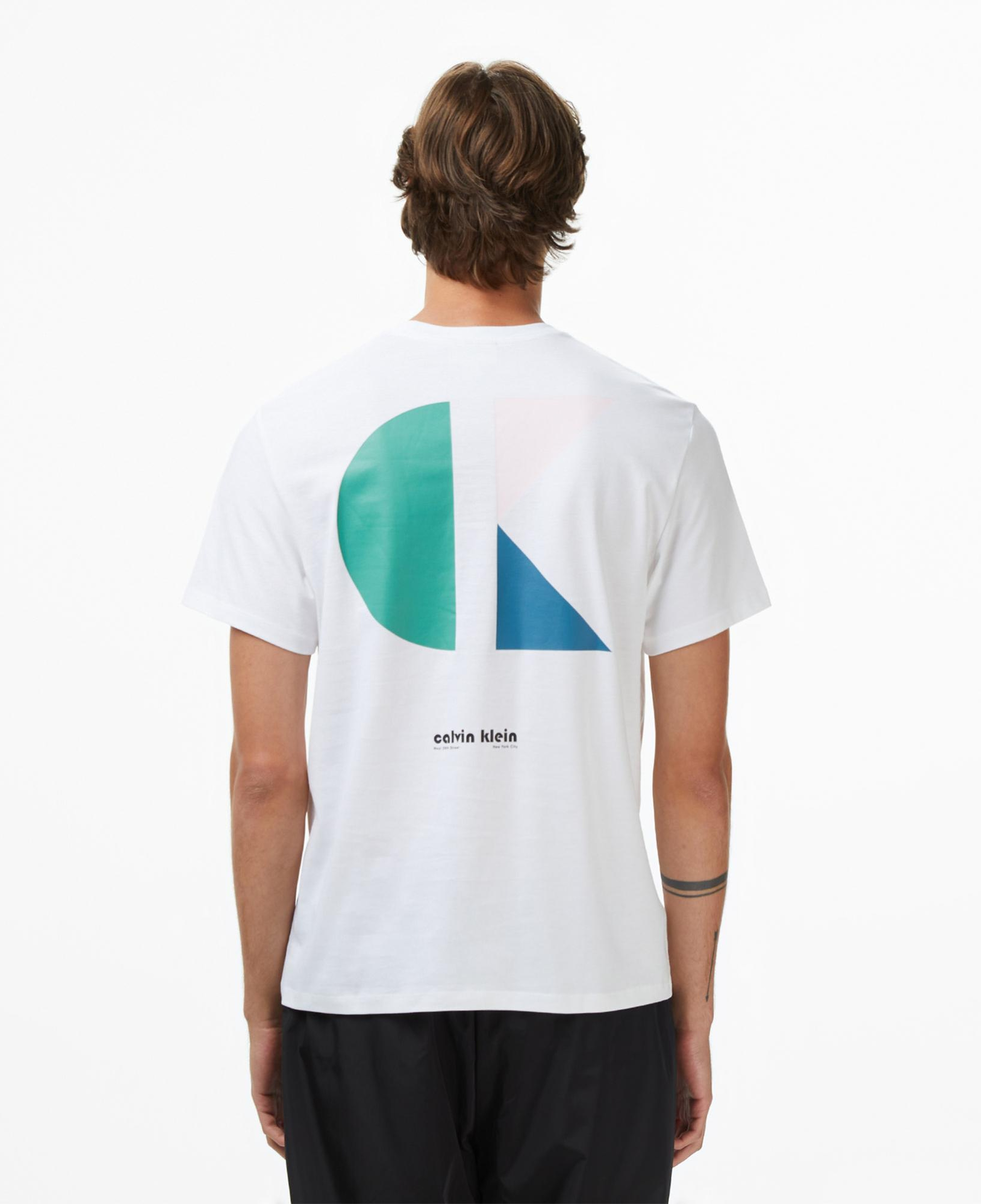 Calvin Klein Bauhaus Logo Graphic Erkek Beyaz T-Shirt
