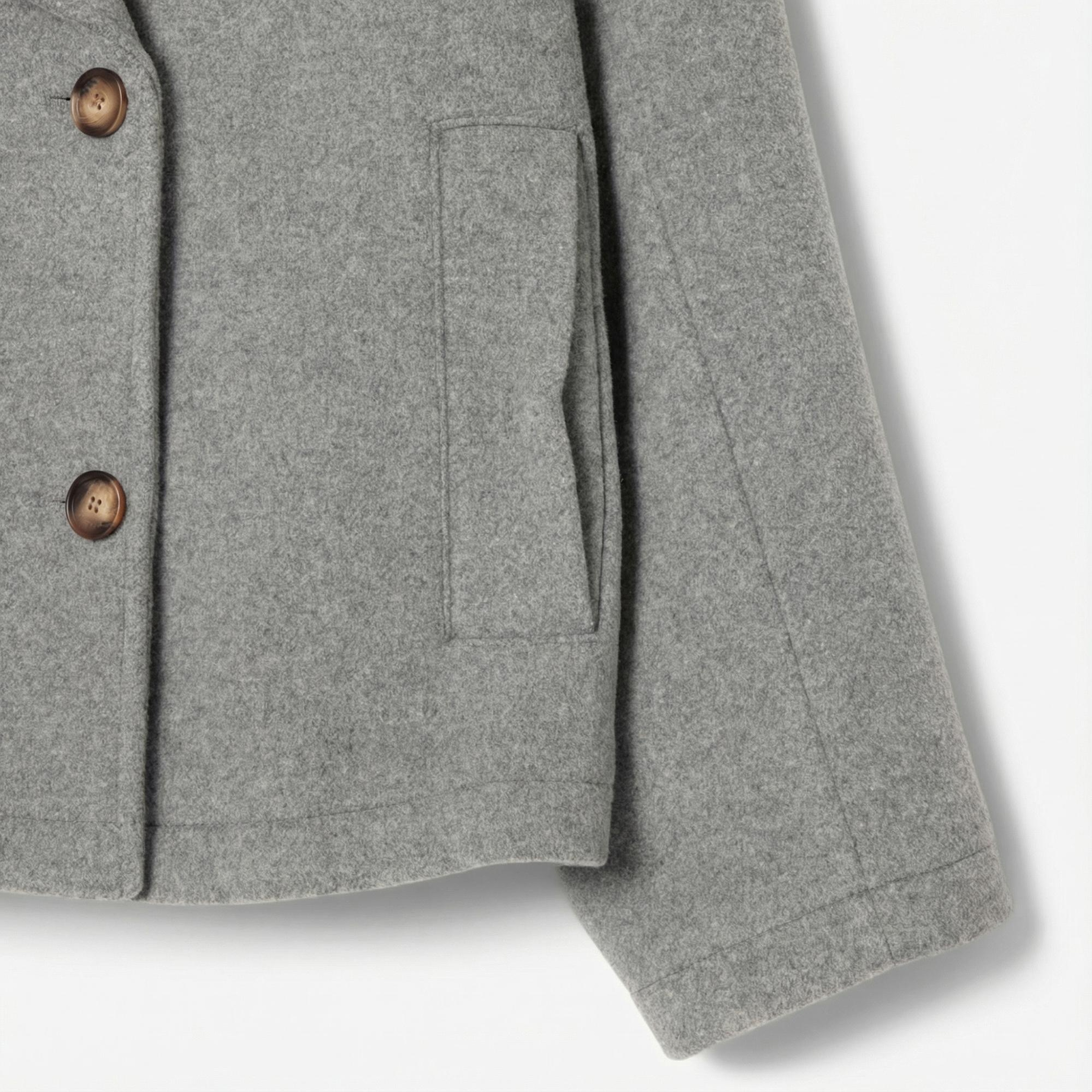 Lacoste Kadın Oversize Fit Koyu Gri Kaban