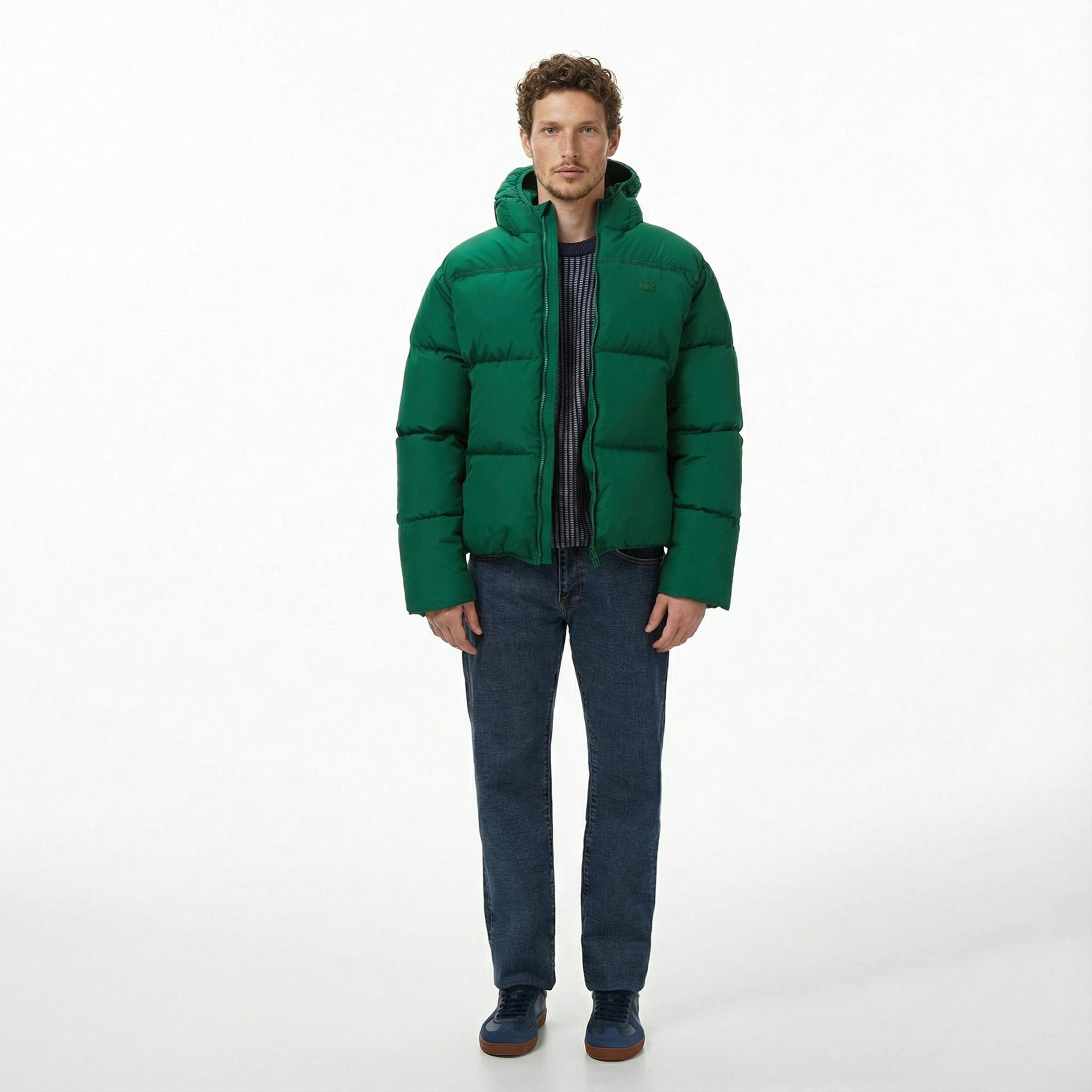 Lacoste Erkek Kapüşonlu Yeşil Mont