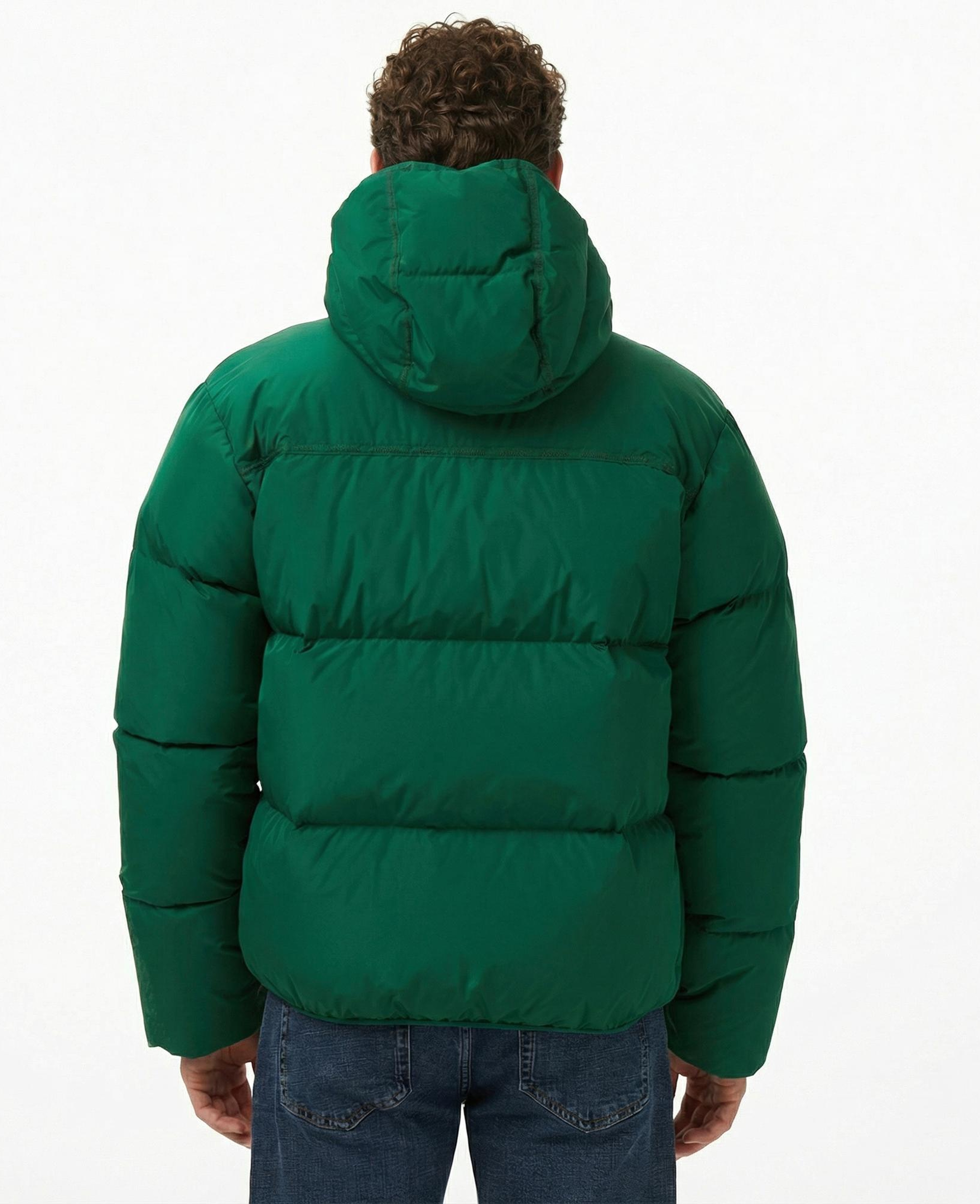 Lacoste Erkek Kapüşonlu Yeşil Mont