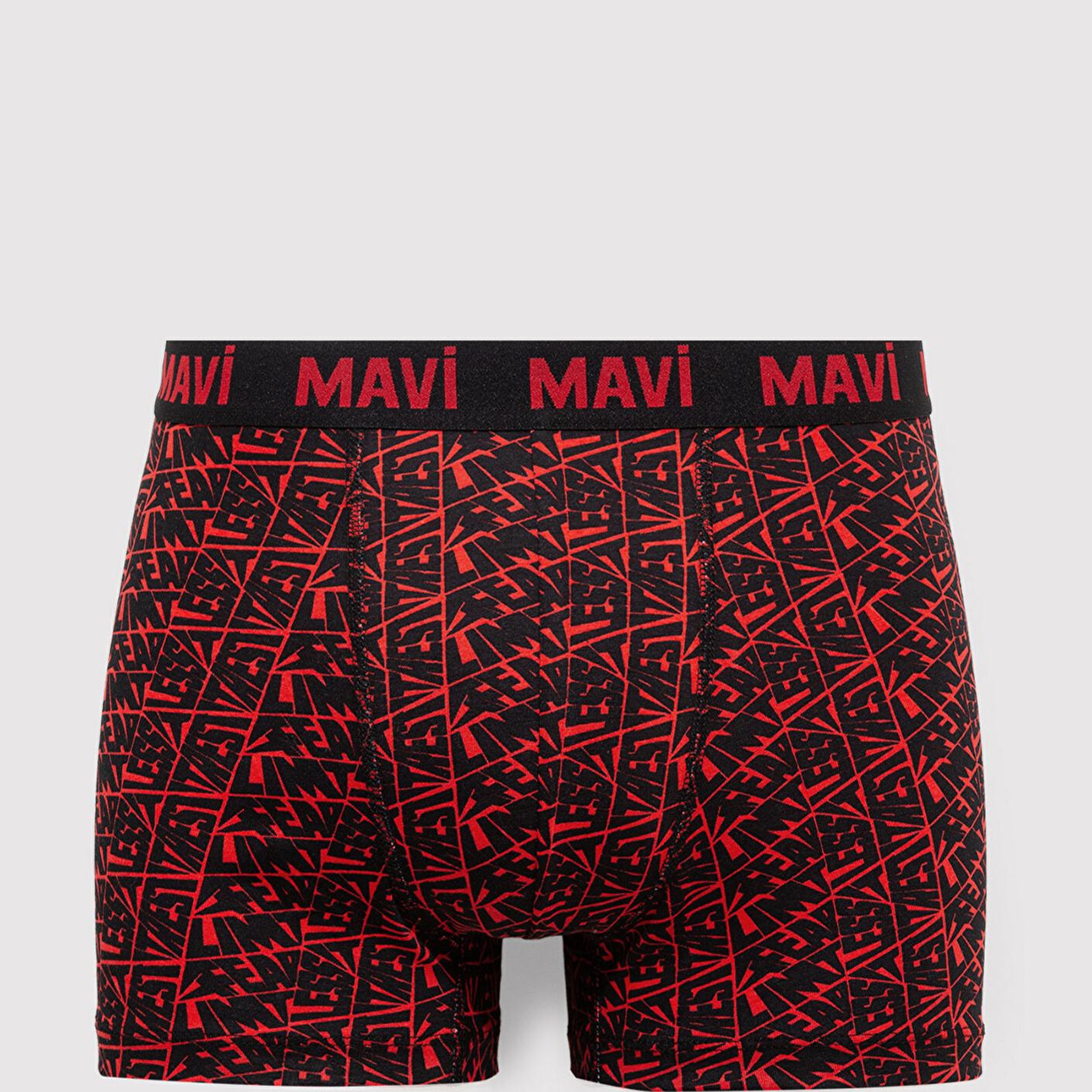 Mavi Baskılı Kırmızı Boxer 0911849-25111