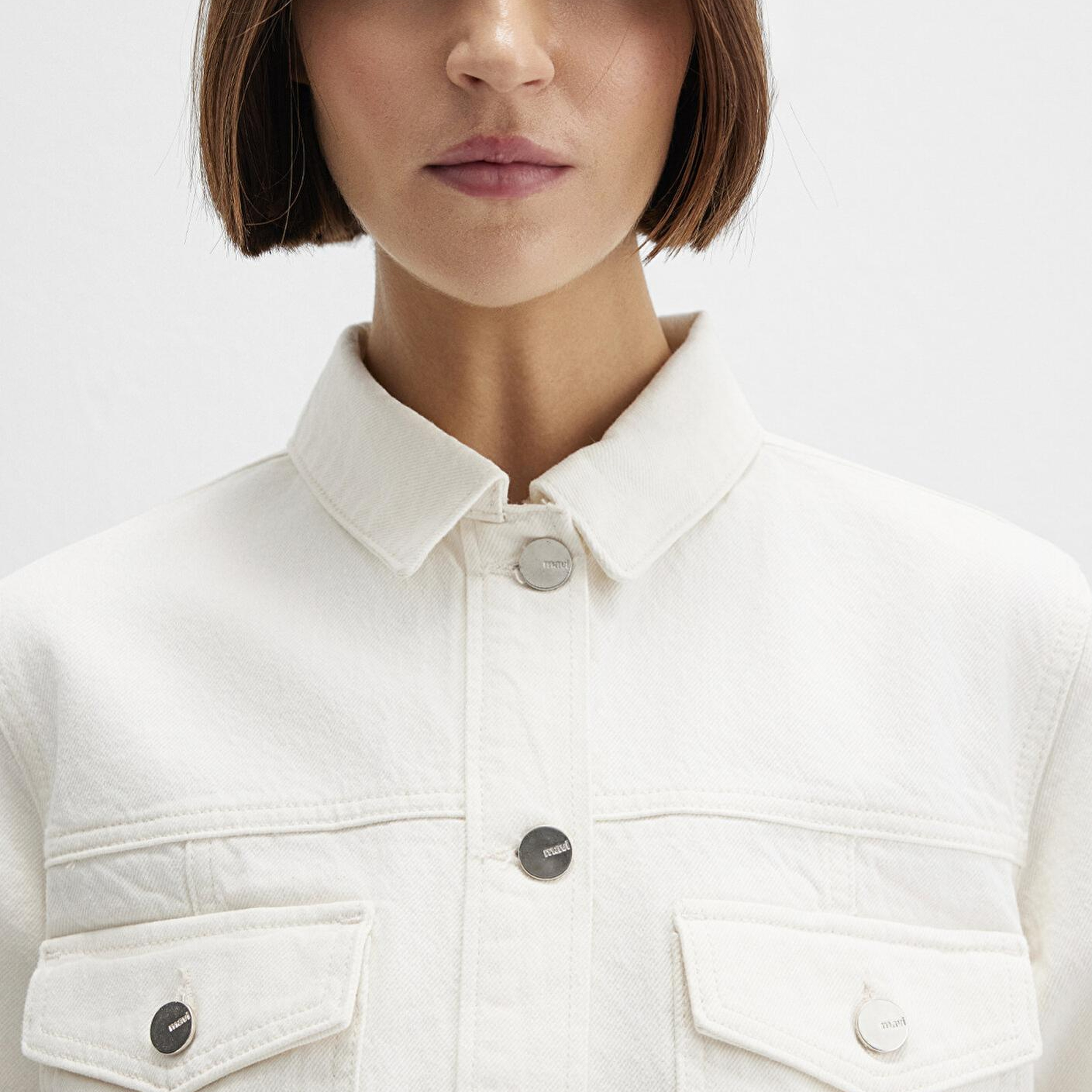 Mavi Thalia Mavi Premium Beyaz Jean Ceket 1110289-89161