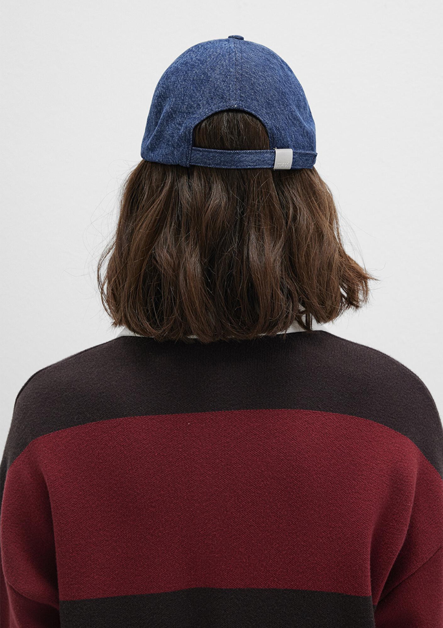 Mavi Kedi Nakışlı Denim Şapka 1913012-10241