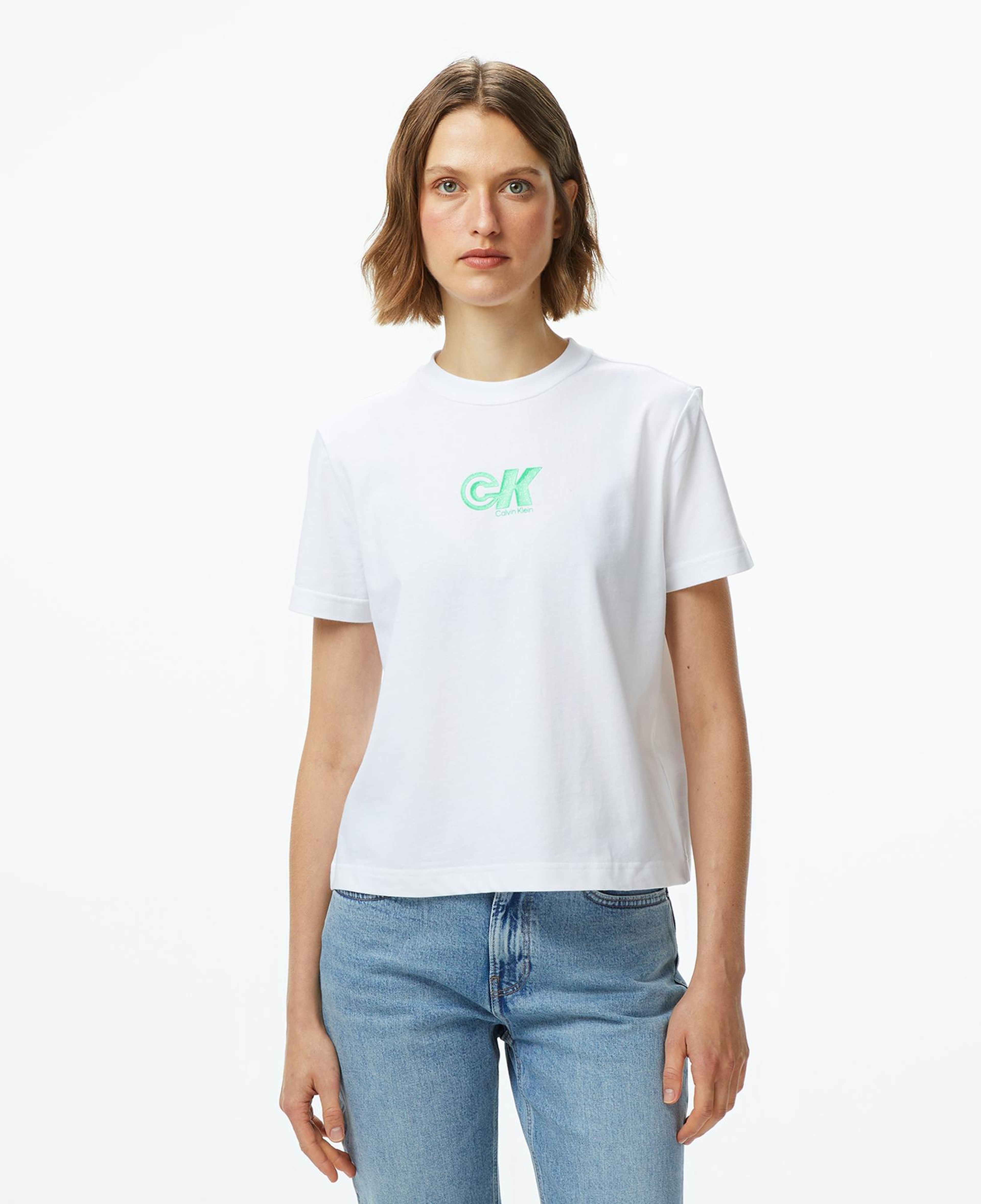 Calvin Klein Archive Logo Jersey Classic Kadın Beyaz T-Shirt
