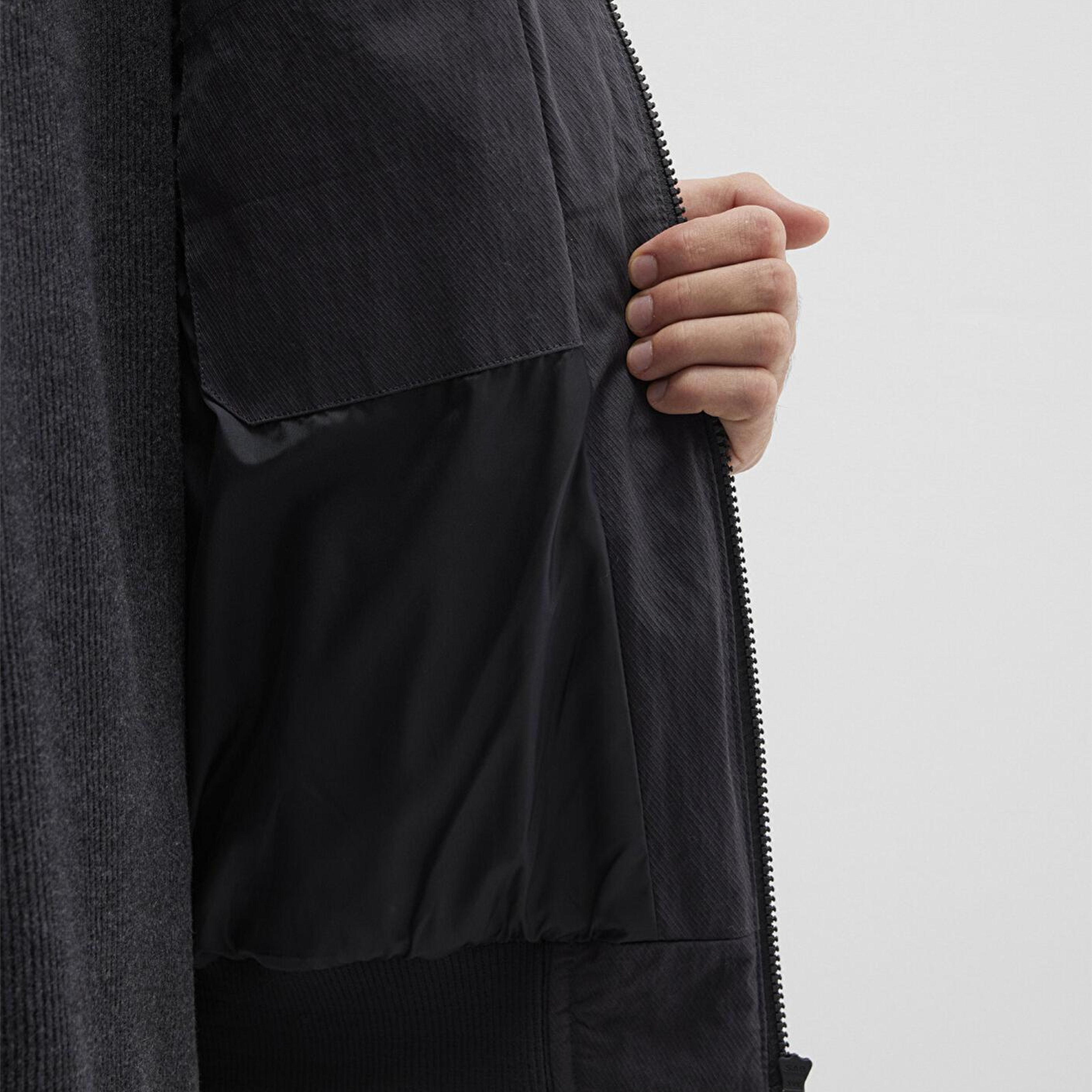 Mavi Kapüşonlu Antrasit Şişme Mont 0110553-88170