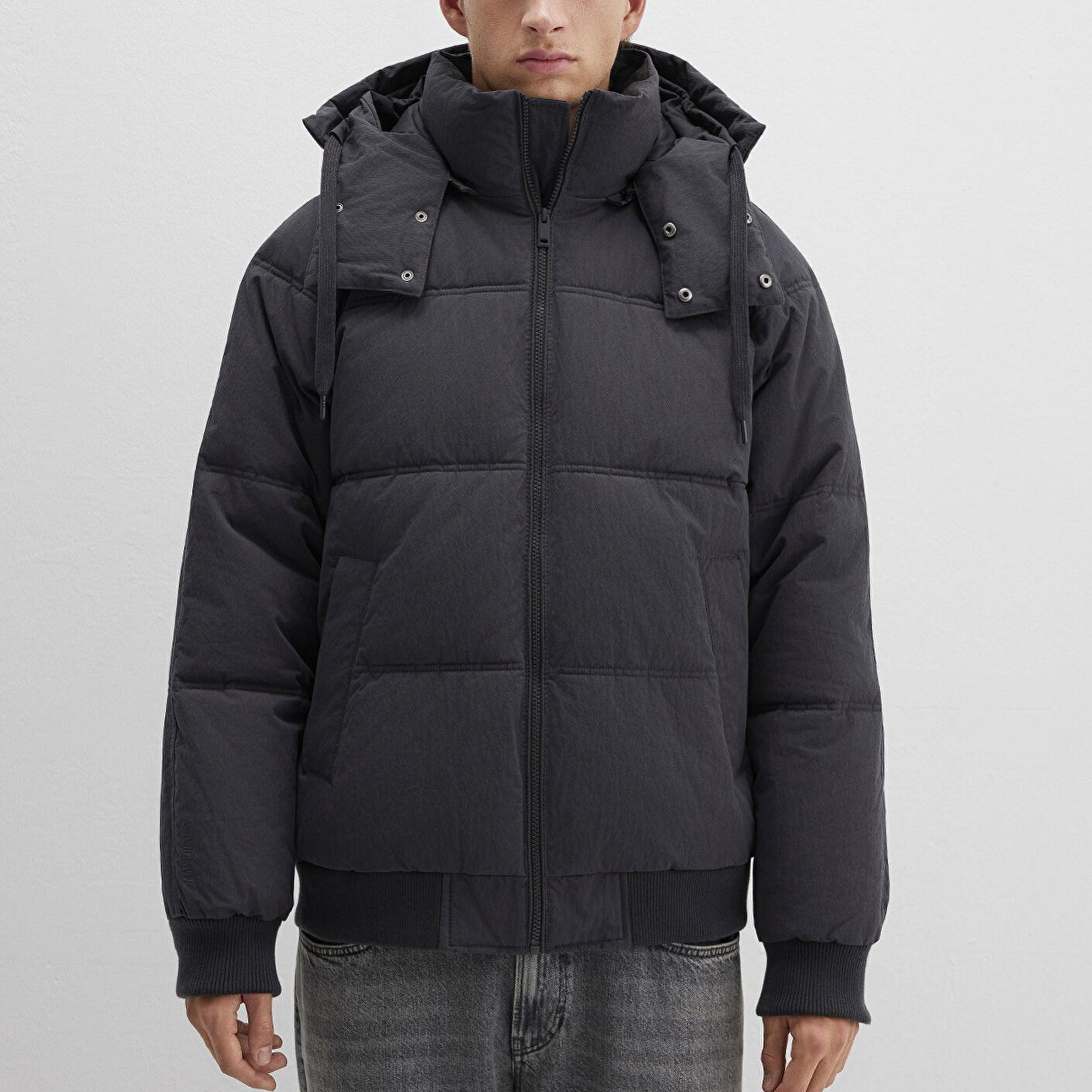 Mavi Kapüşonlu Antrasit Şişme Mont 0110553-88170