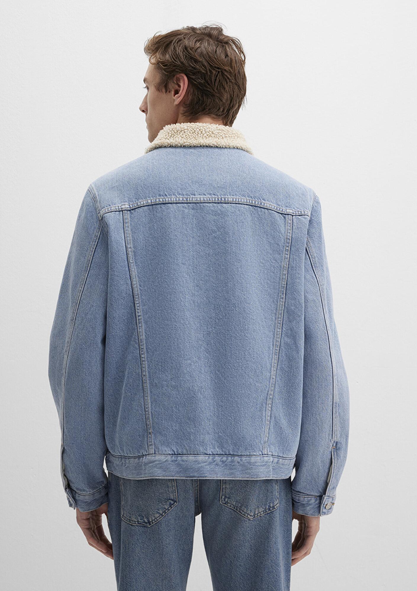 Mavi Zander Classic Denim Suni Kürklü Açık Mavi Jean Ceket 0111214-88554