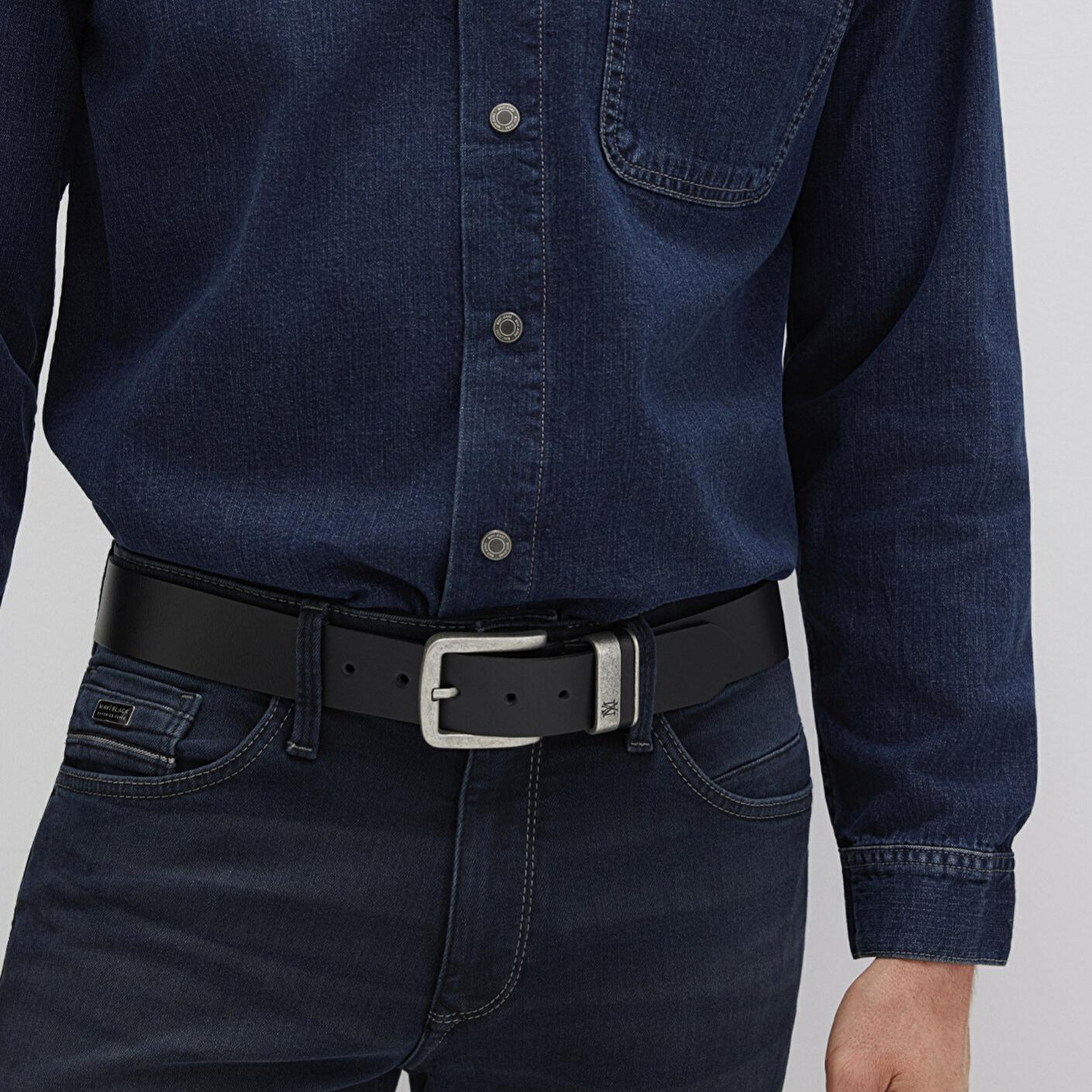 Mavi Siyah Deri Kemer 0911646-900