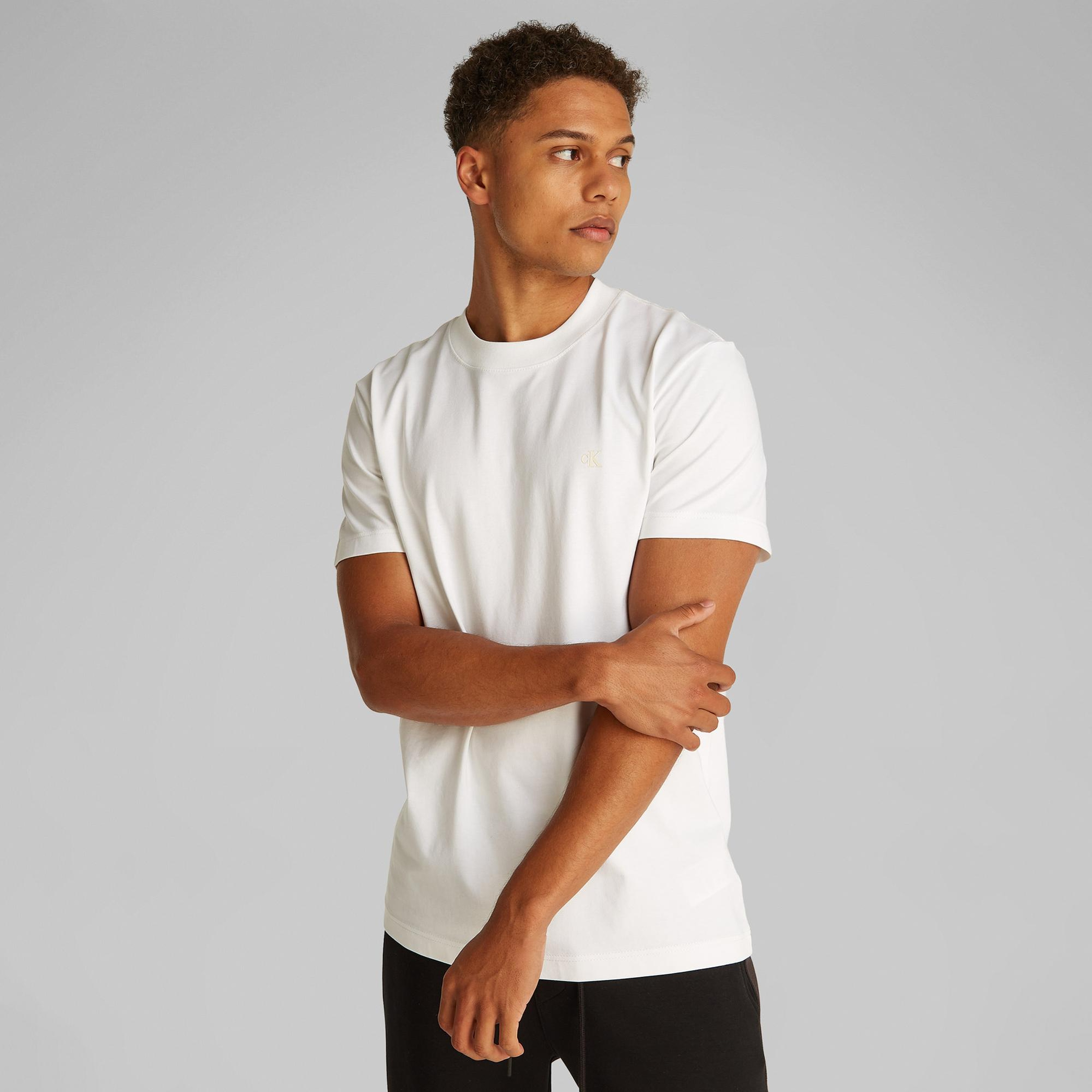 Calvin Klein Heavy Regular Erkek Beyaz T-Shirt