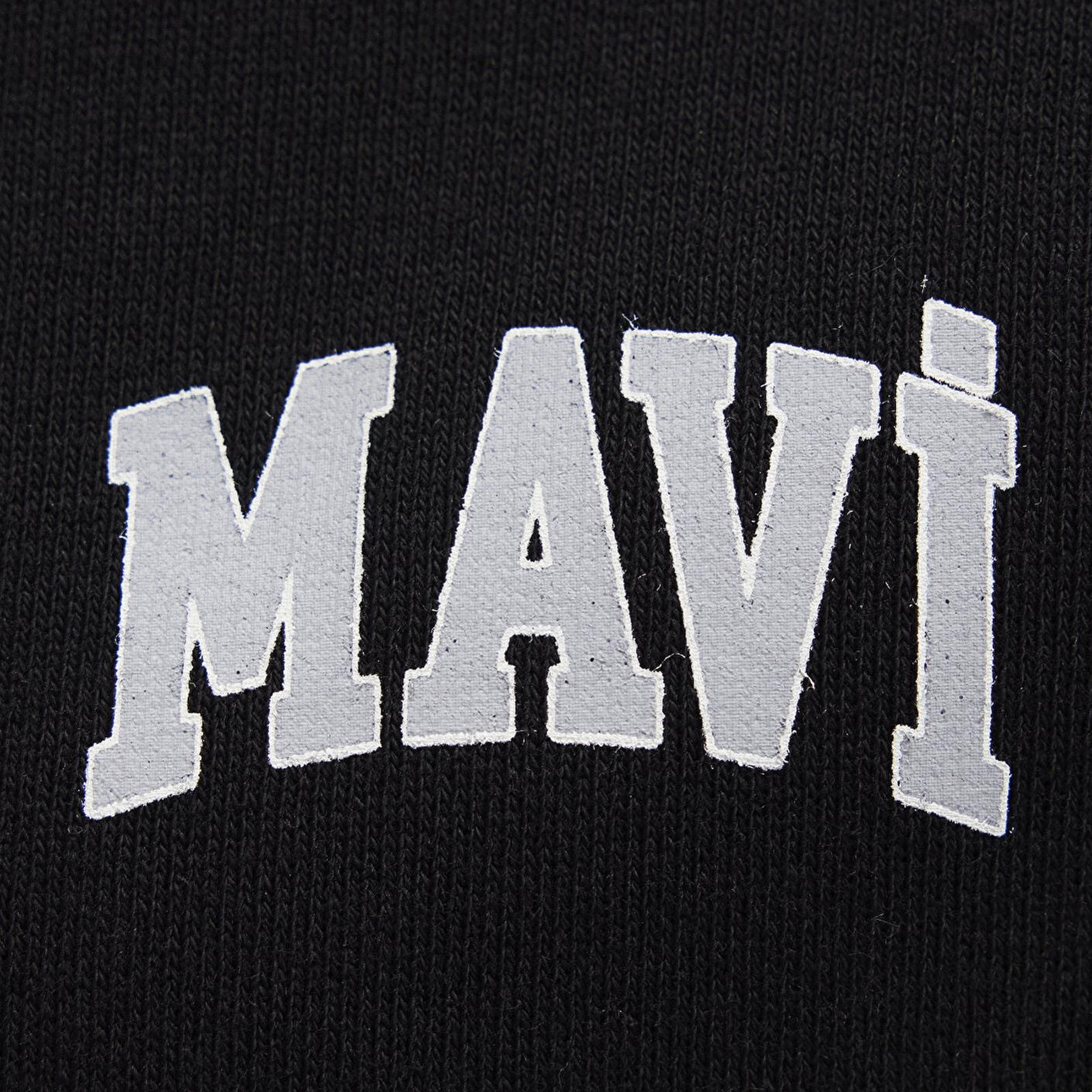 Mavi Mavi Logo Baskılı Kapüşonlu Fermuarlı Siyah Sweatshirt 1S10178-900
