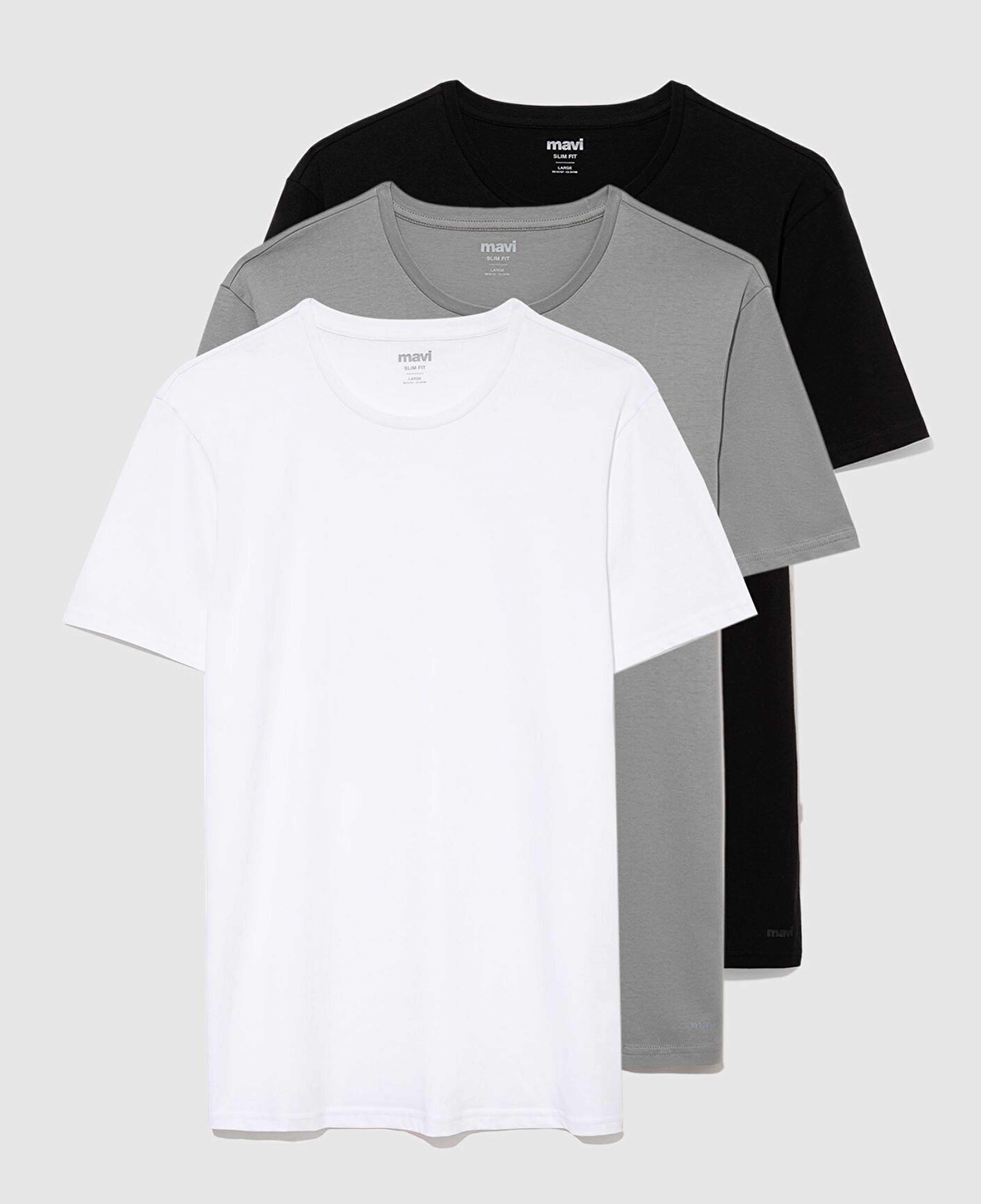 Mavi 3lü Bisiklet Yaka Erkek Basic Tişört Slim Fit / Dar Kesim 0611784-900