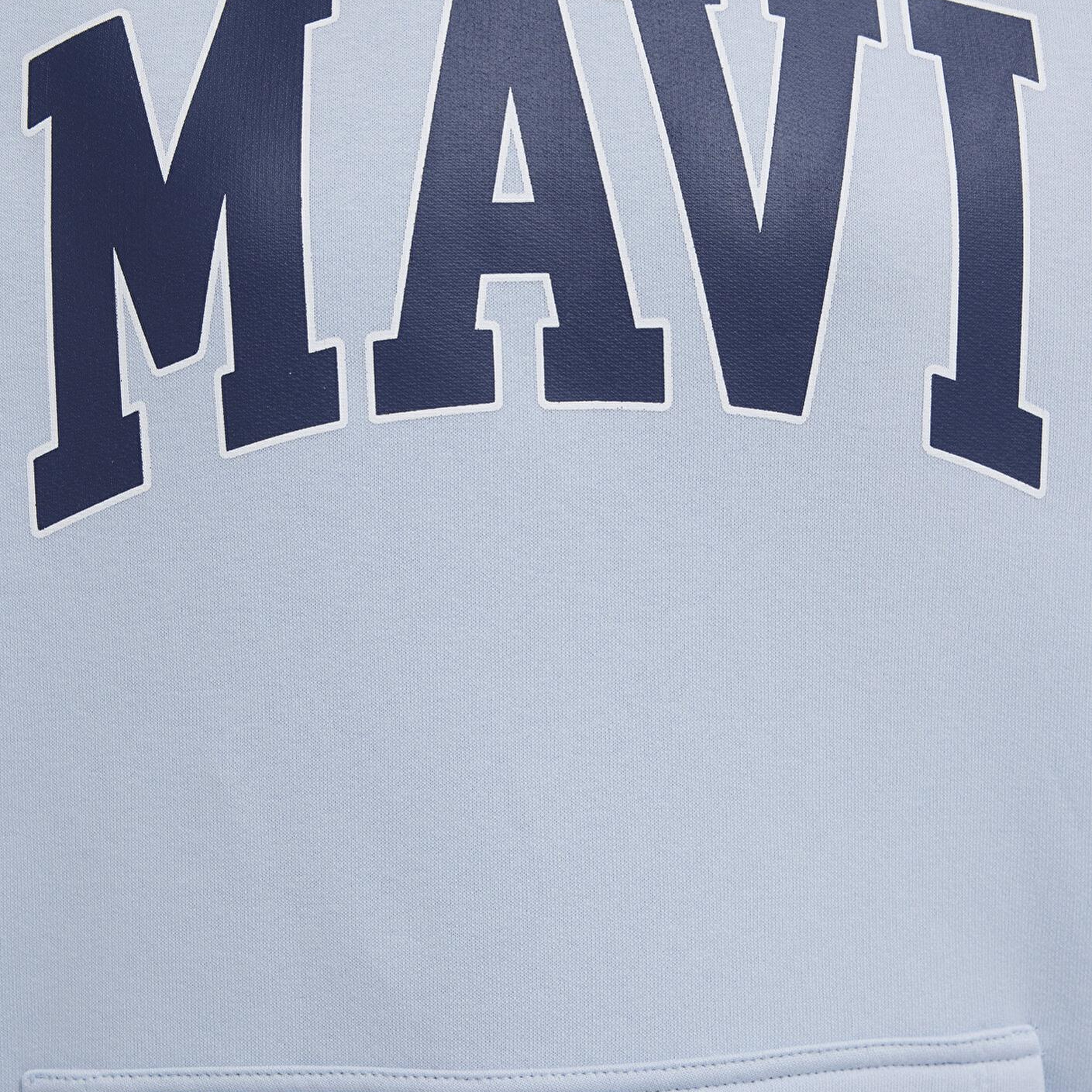 Mavi Mavi Logo Baskılı Kapüşonlu Mavi Sweatshirt 1600361-70717