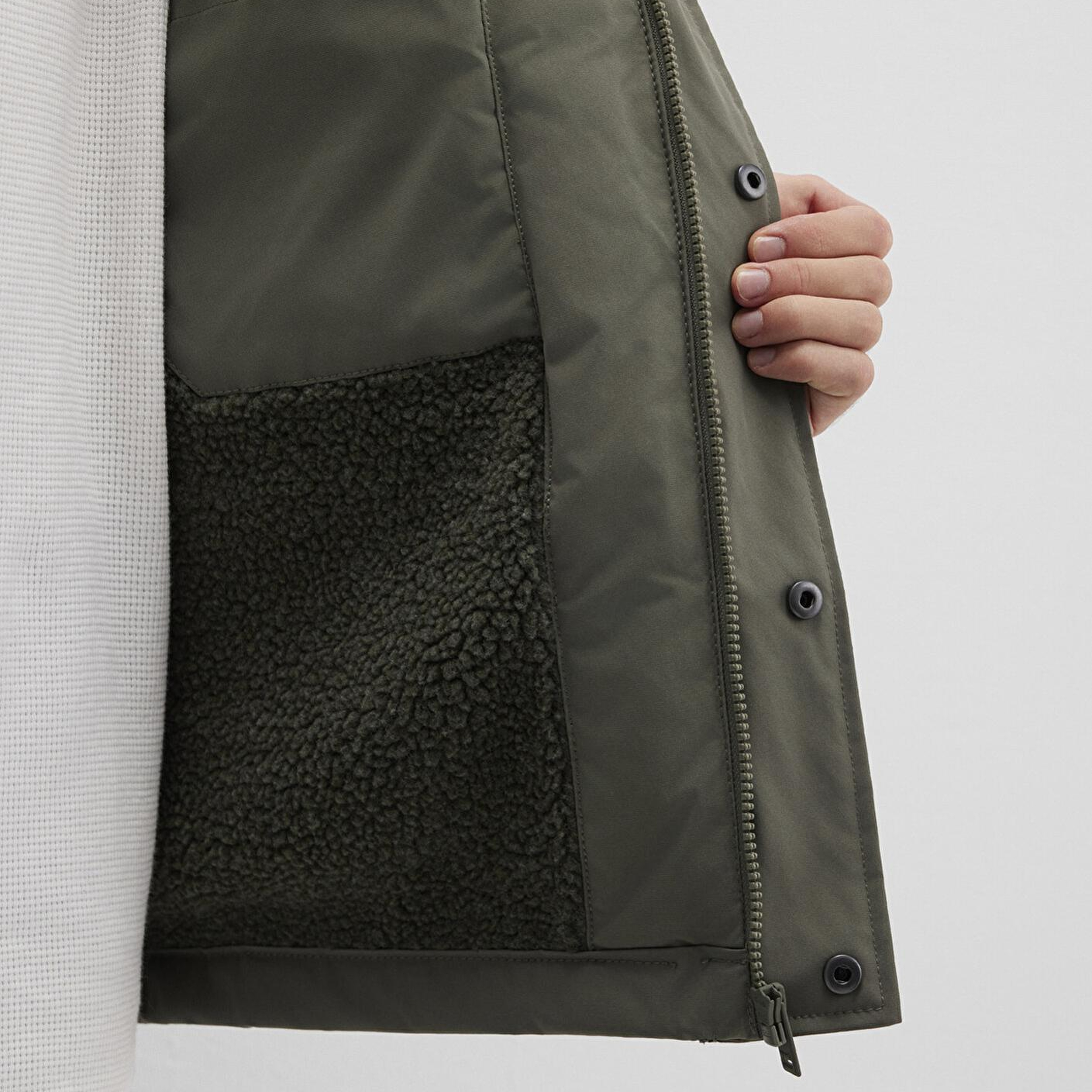 Mavi Kapüşonlu Yeşil Ceket Loose Fit / Bol Rahat Kesim 0110468-85485