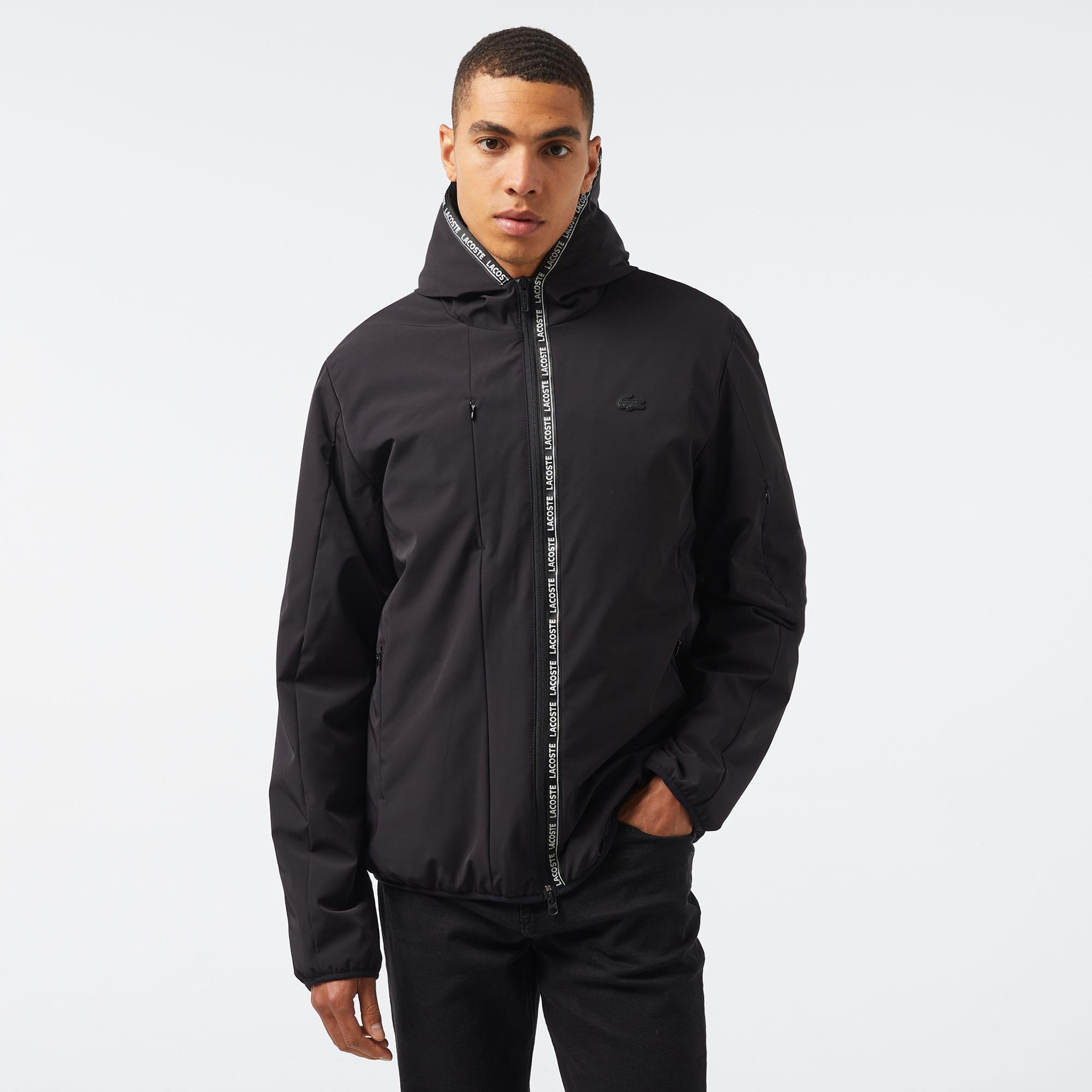 Lacoste Erkek Regular Fit Kapüşonlu Siyah Mont